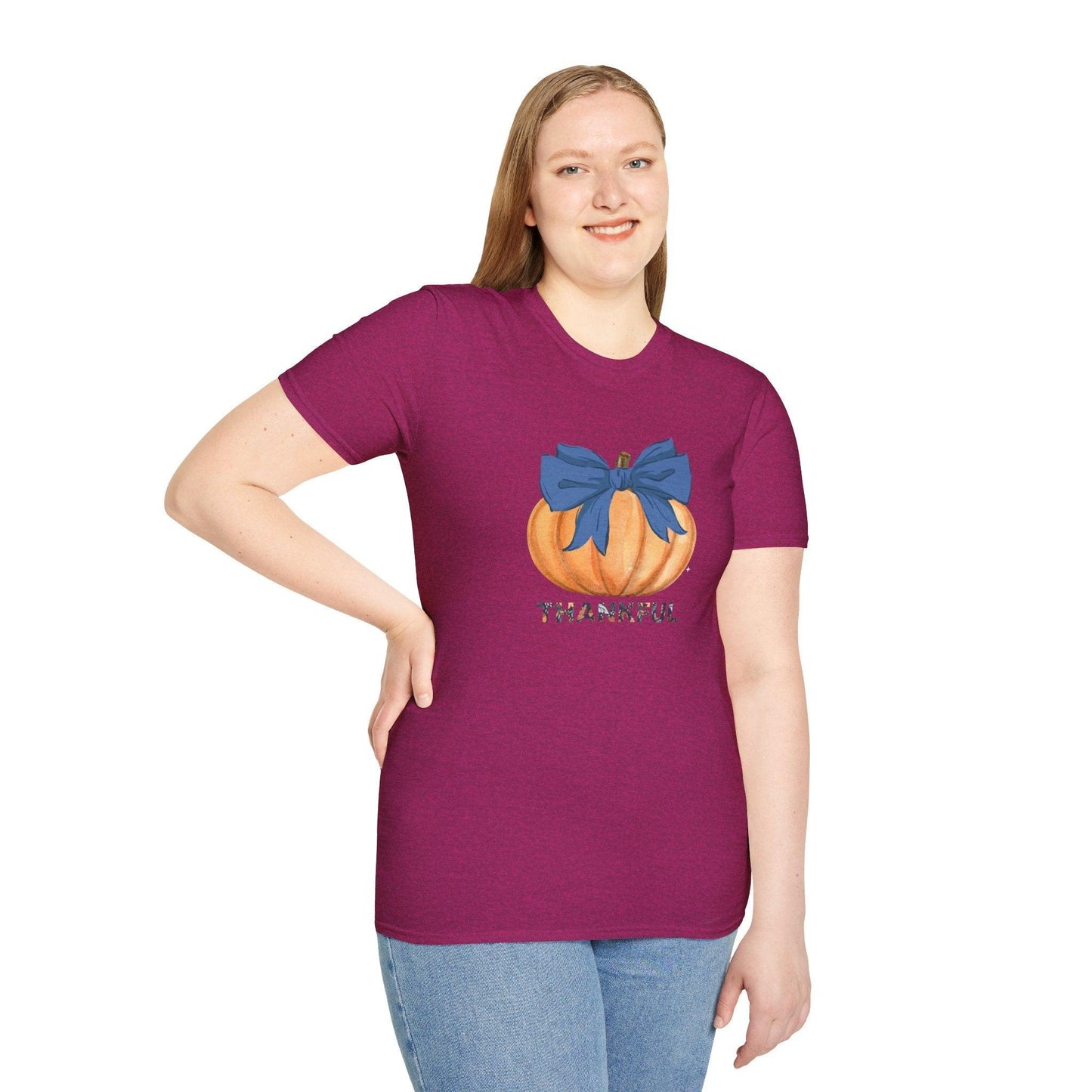 Thankful Pumpkin Tee - A Heart Full of Gratitude! 🧡💙 Unisex Tee - Whippie's