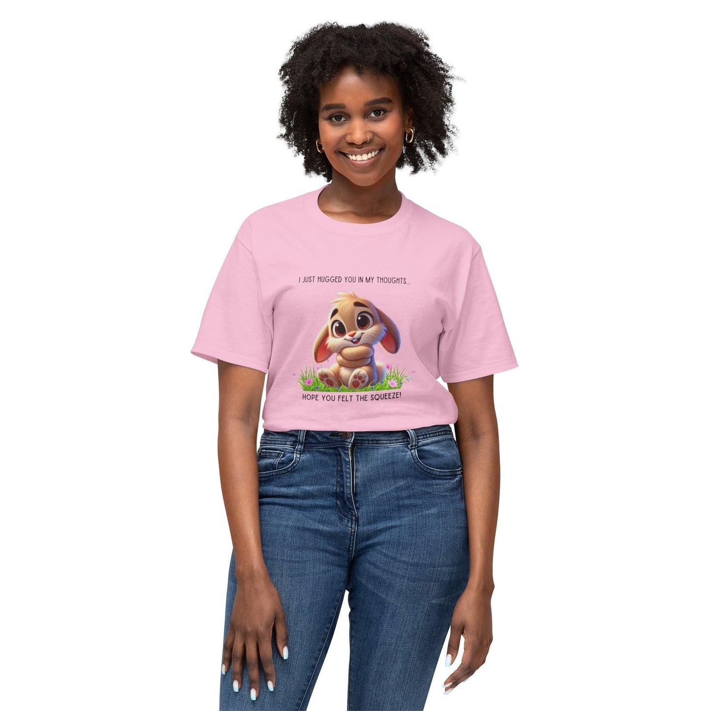 Hugs in My Thoughts - Sending Virtual Hugs! 🤗🐰 Unisex HD Cotton T-shirt - Whippie's