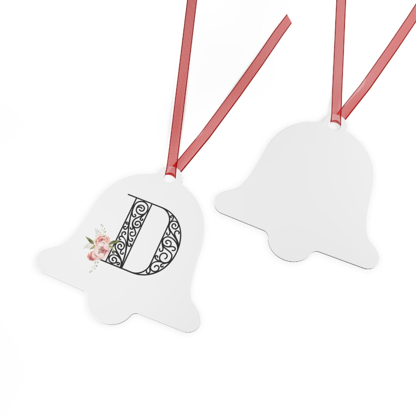 Floral Letters: Letter D - Metal Christmas Ornament - Whippie's