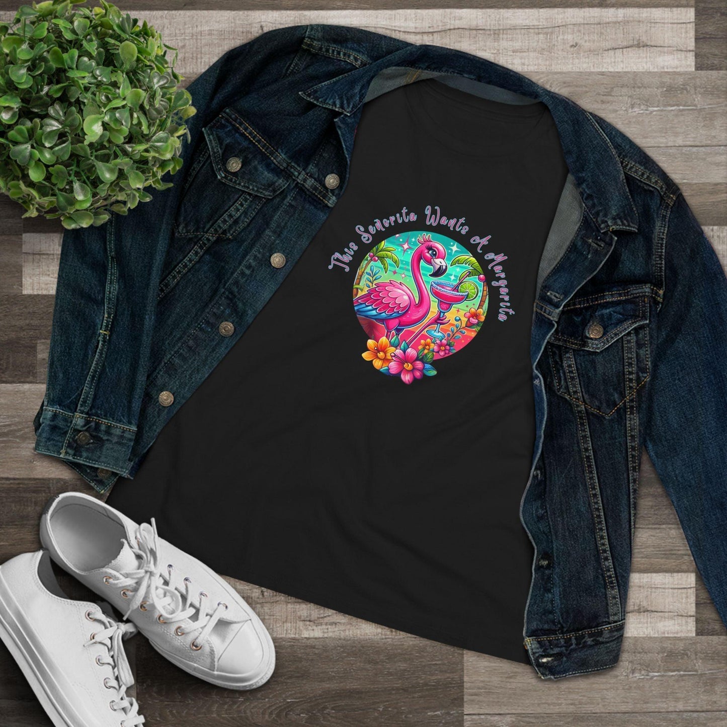 This Señorita Wants a Margarita - Women's Cotton Tee 🦩🍹 - Whippie's