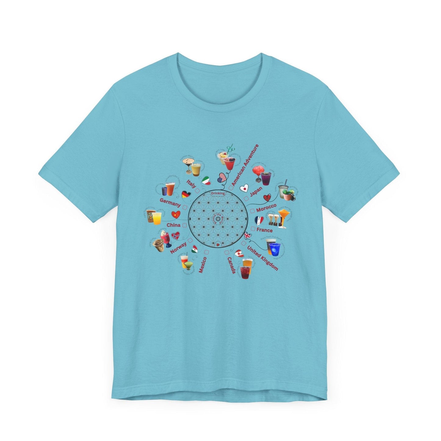Drinking Around the World Check-Off Unisex Tee - Whippie's