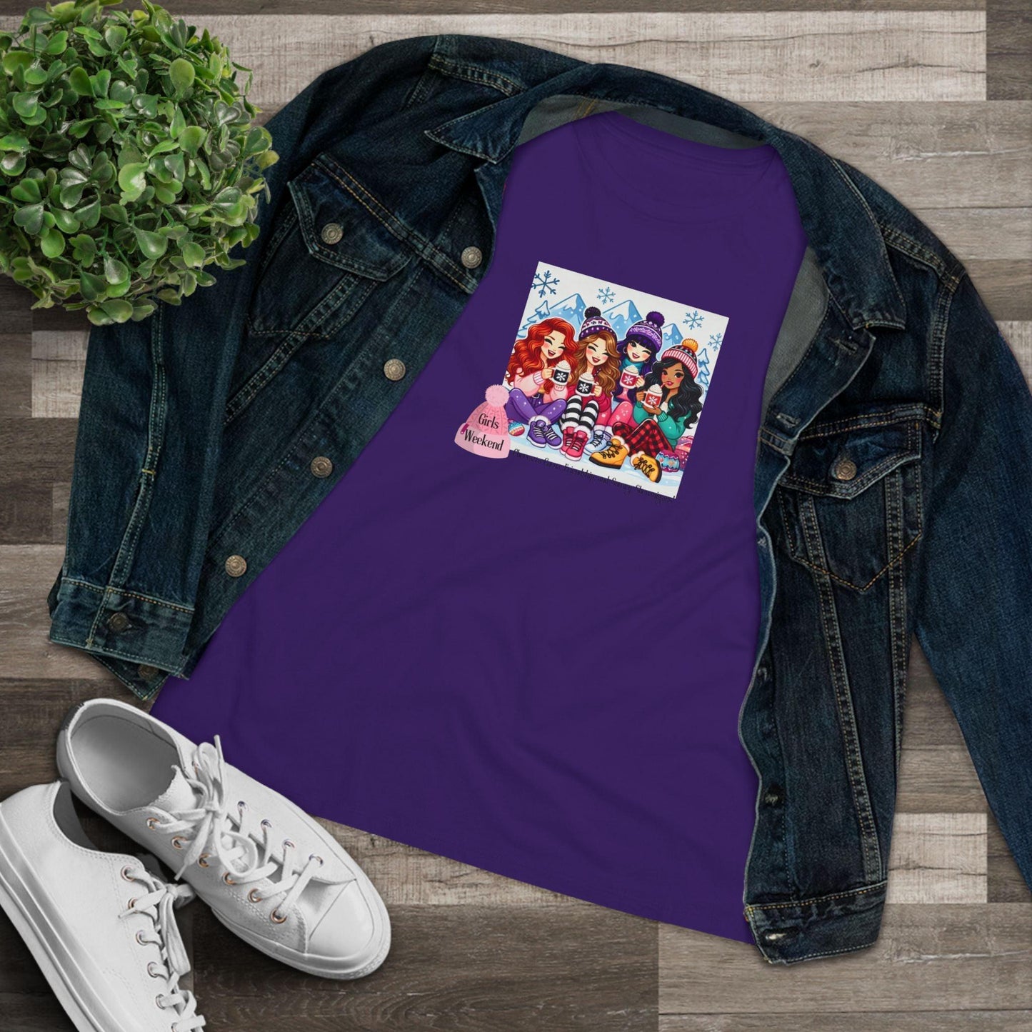 Girls Weekend Cheers to Cocoa, Friendship, and Snowy Shenanigans! - Women's Softstyle Tee - Whippie's