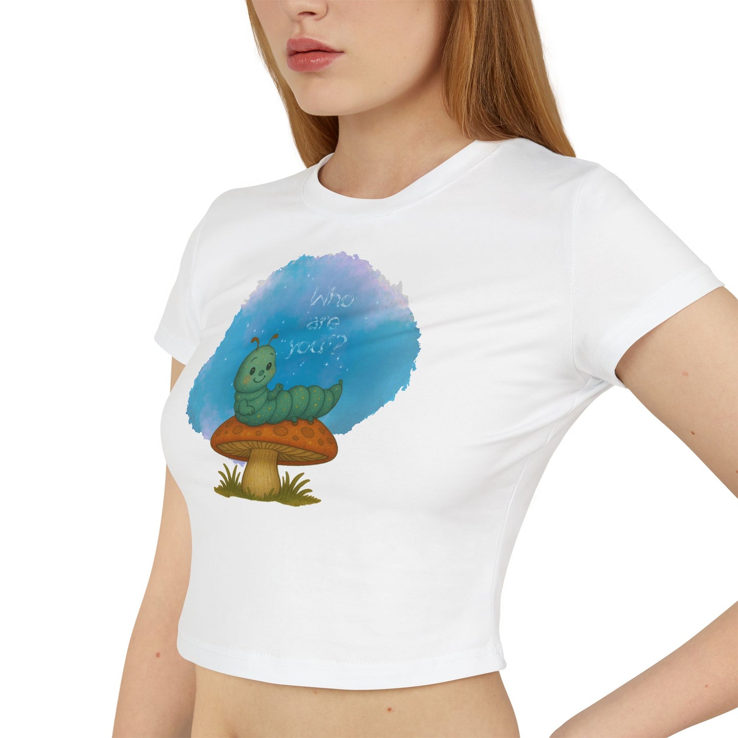 ✨ Who Are You? Cute Sparkly Caterpillar Baby Tee ✨ - Whippie's