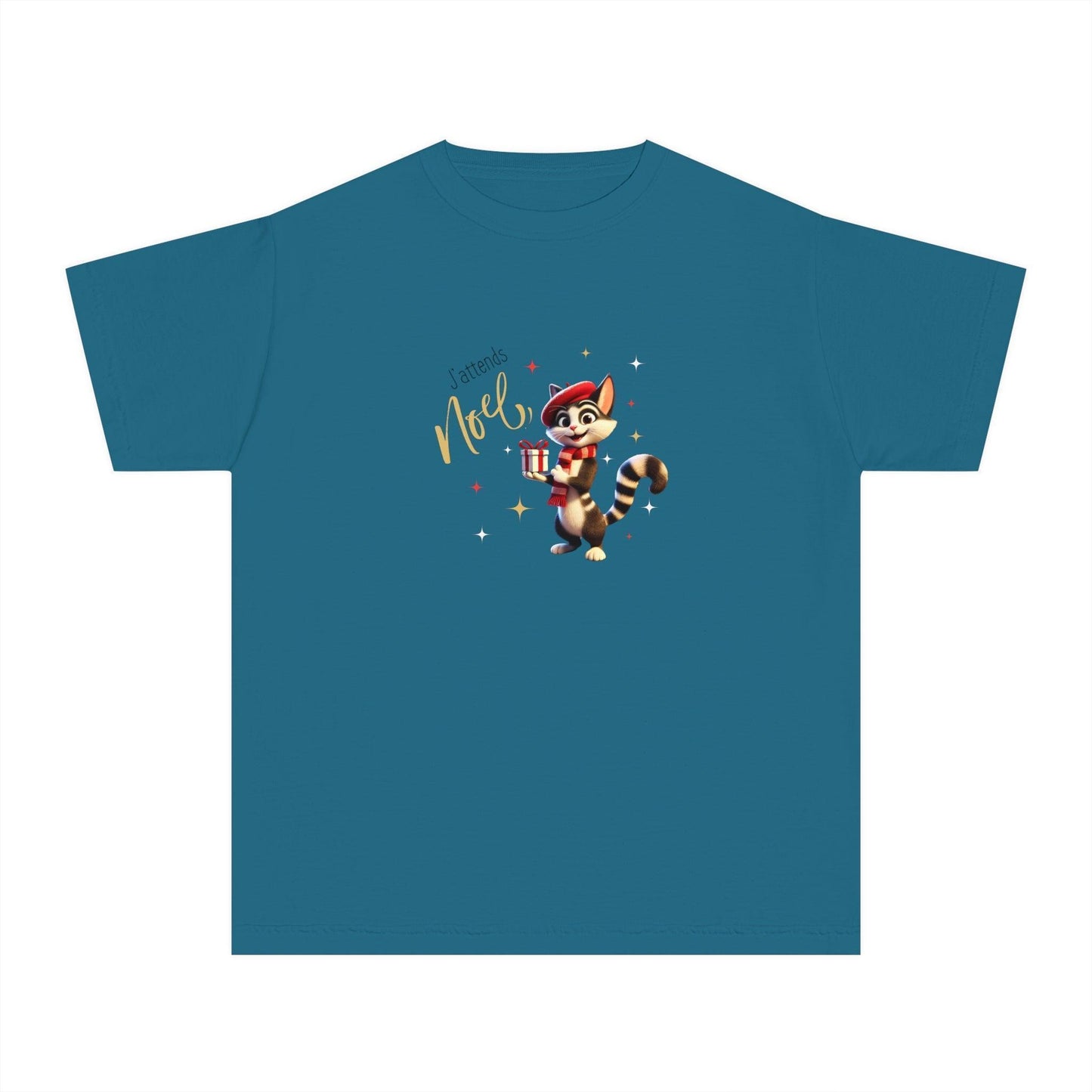 J'attends Noël 🐈⬛ Youth Midweight Tee 🎄 A purr-fectly Parisian Christmas for your little one! - Whippie's