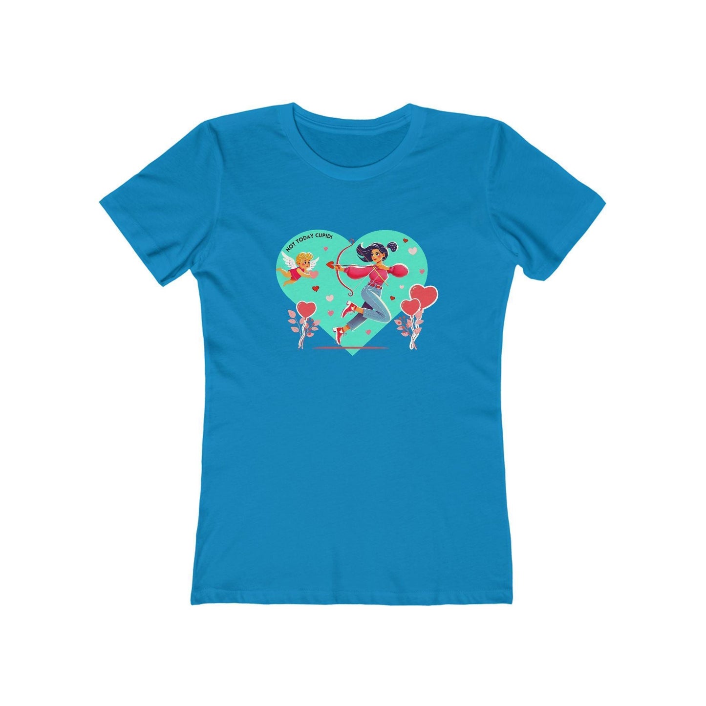 💖 Not Today Cupid! 💘 Women's Boyfriend Tee ✨ Love on your own terms! - Whippie's
