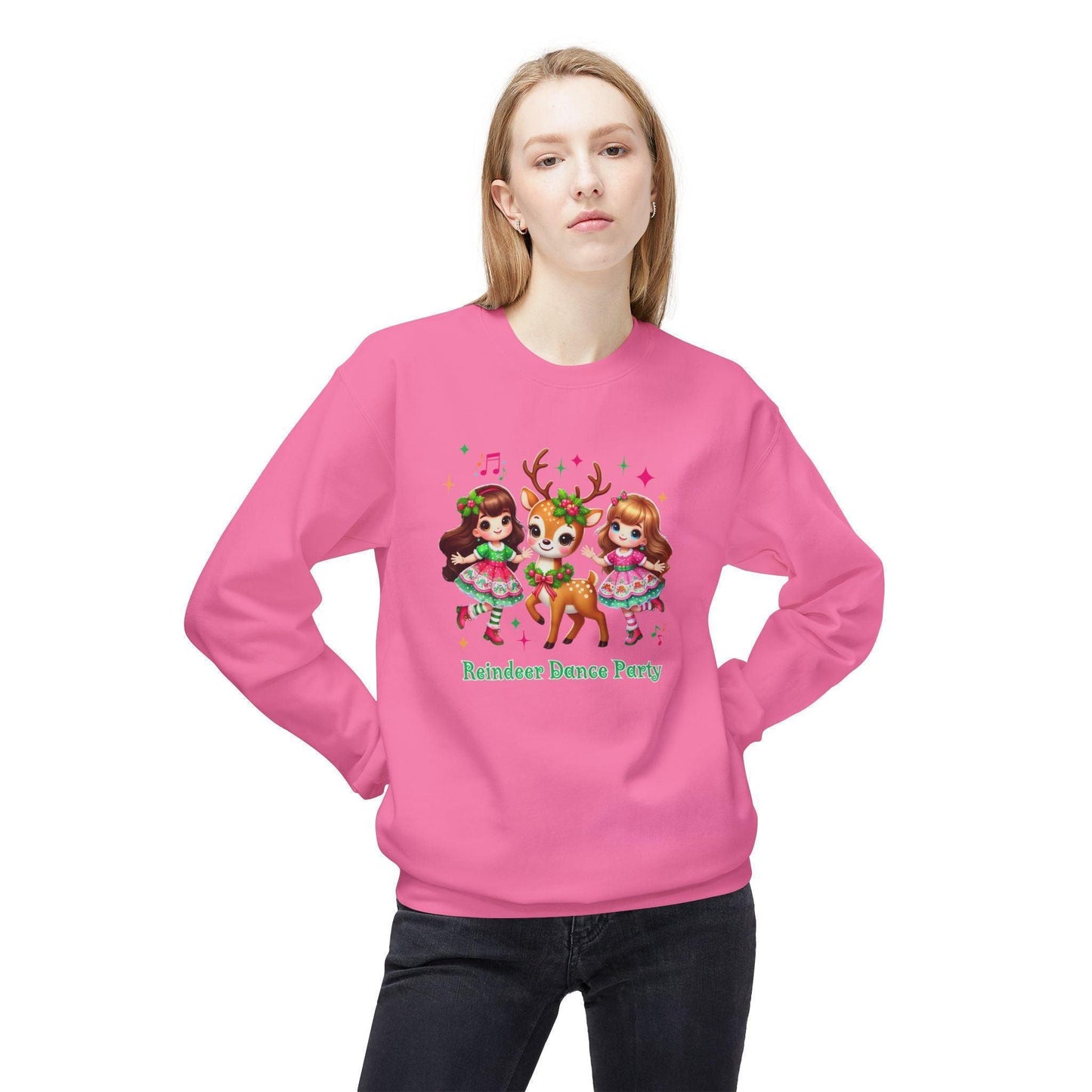 Reindeer Dance Party 🦌 Unisex Fleece Sweatshirt 🎄🎁 - Whippie's