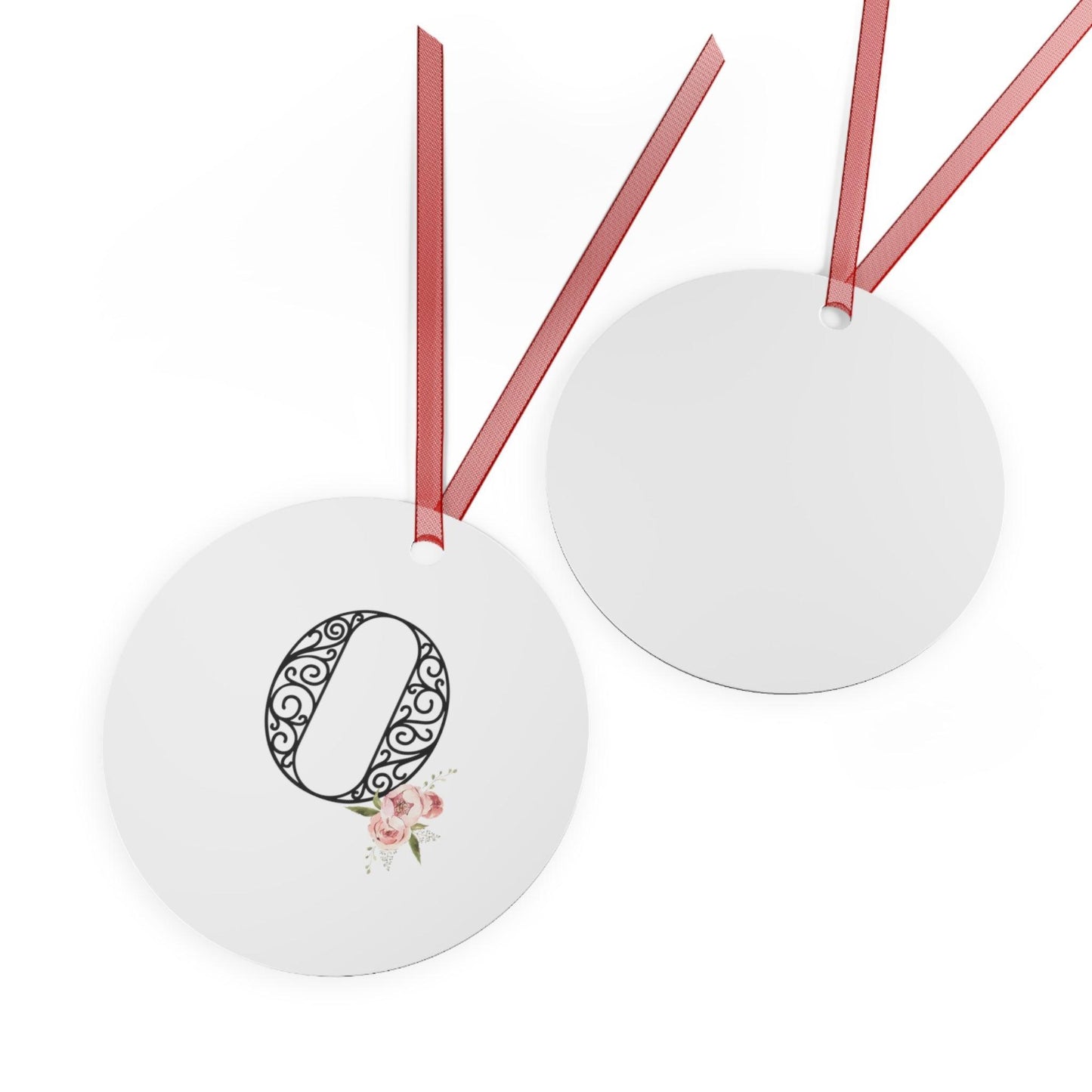 Floral Letters: Letter O - Metal Christmas Ornament - Whippie's
