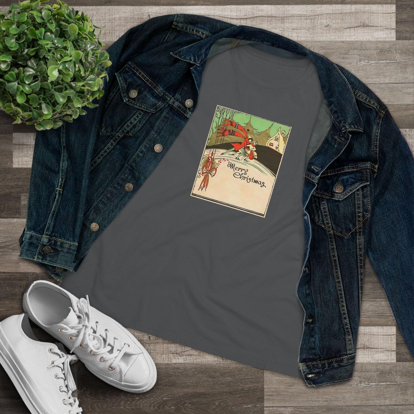 Merry Christmas - Ice Skating Couple - Women's Tee - Whippie's
