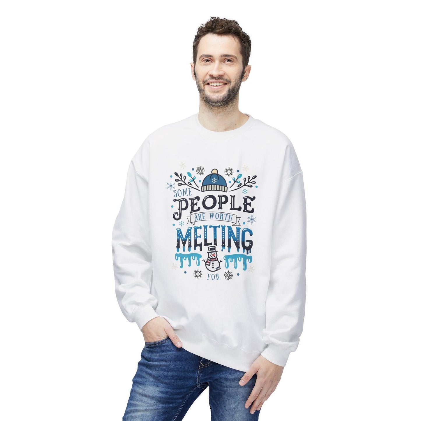 ☃️ Some People are Worth Melting For ❤️ Unisex Fleece Sweatshirt ✨ - Whippie's