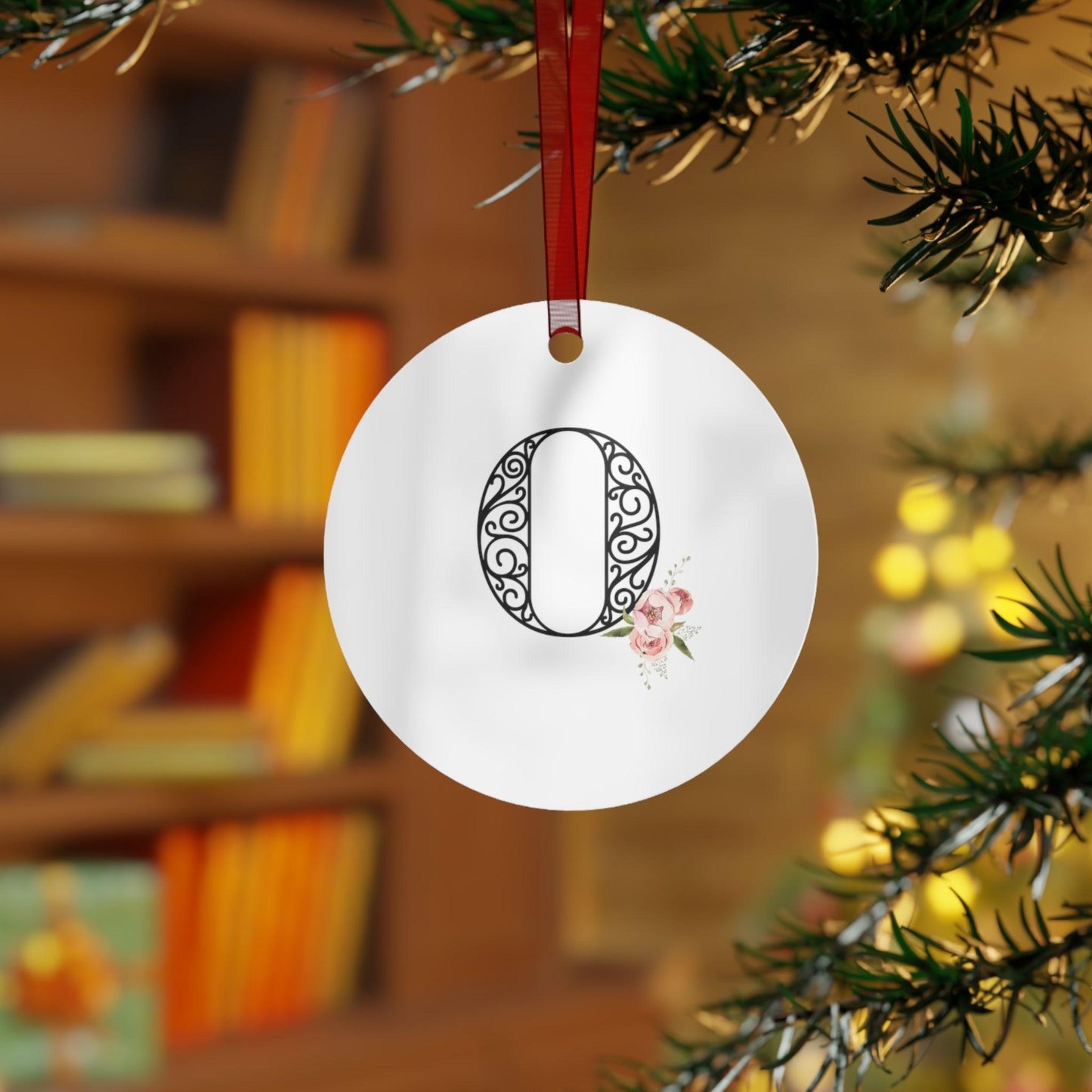 Floral Letters: Letter O - Metal Christmas Ornament - Whippie's