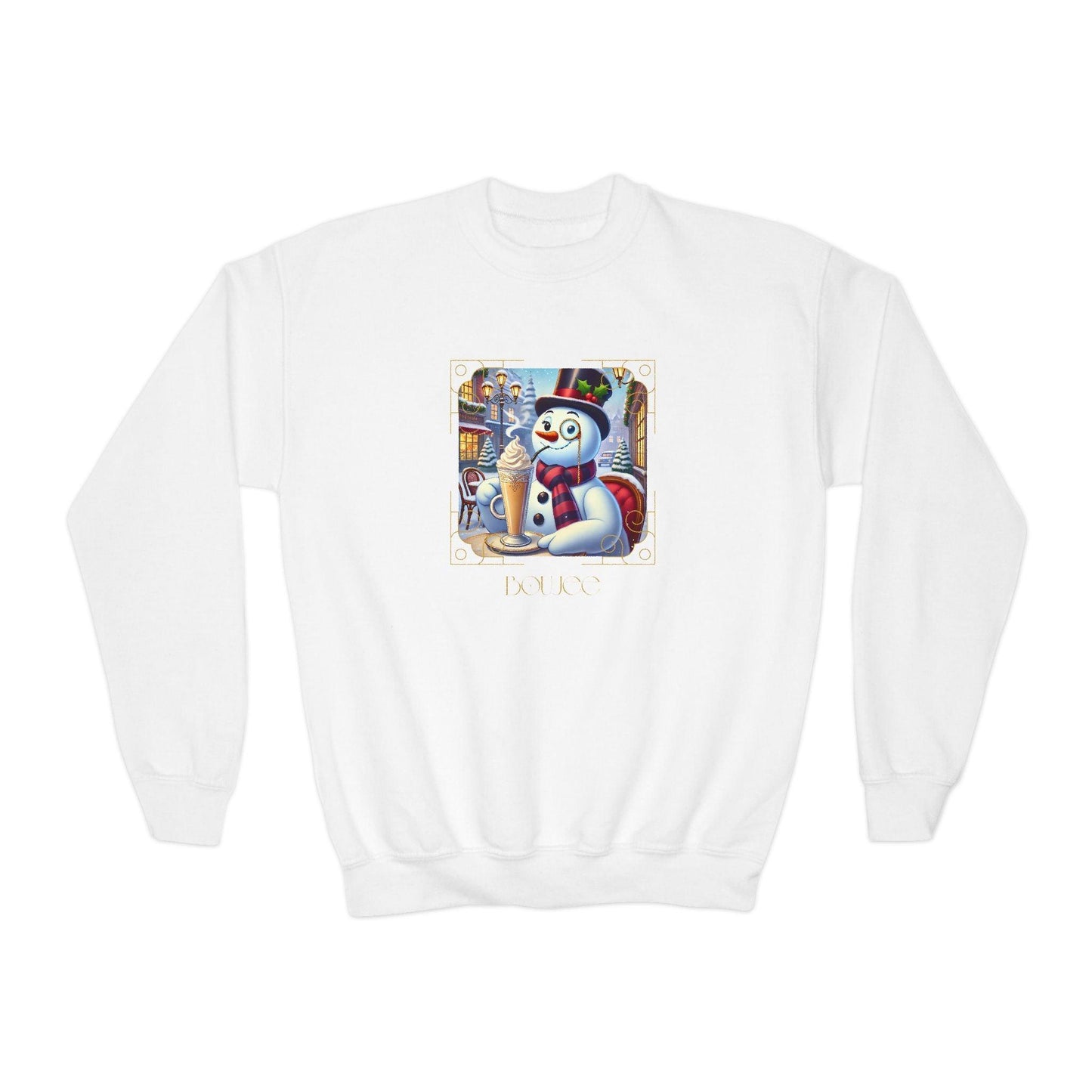☃️ Boujee Snowman ☕ Youth Crewneck Sweatshirt ✨ - Whippie's