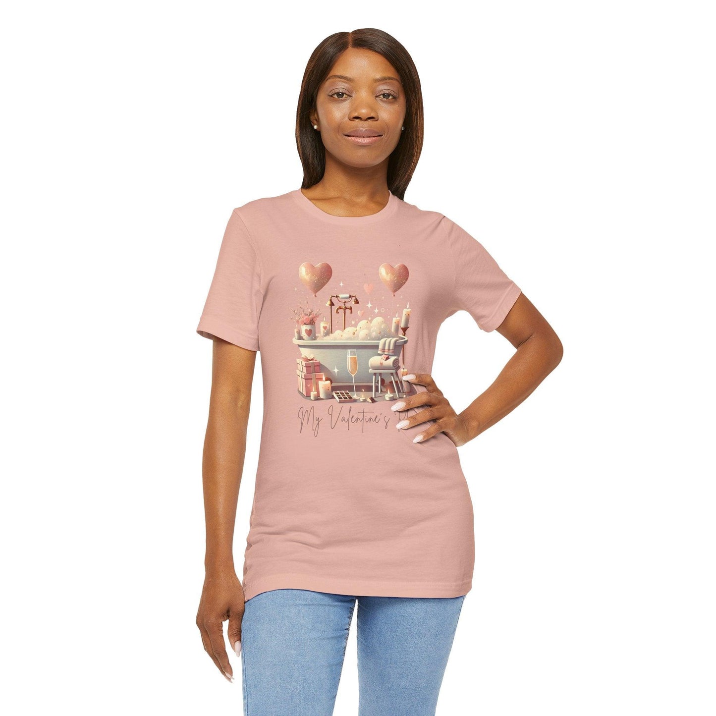 💖 My Valentine's Plan 🛁 Unisex Jersey Tee ✨ Romance, Relaxation, and a Touch of Whimsy! - Whippie's