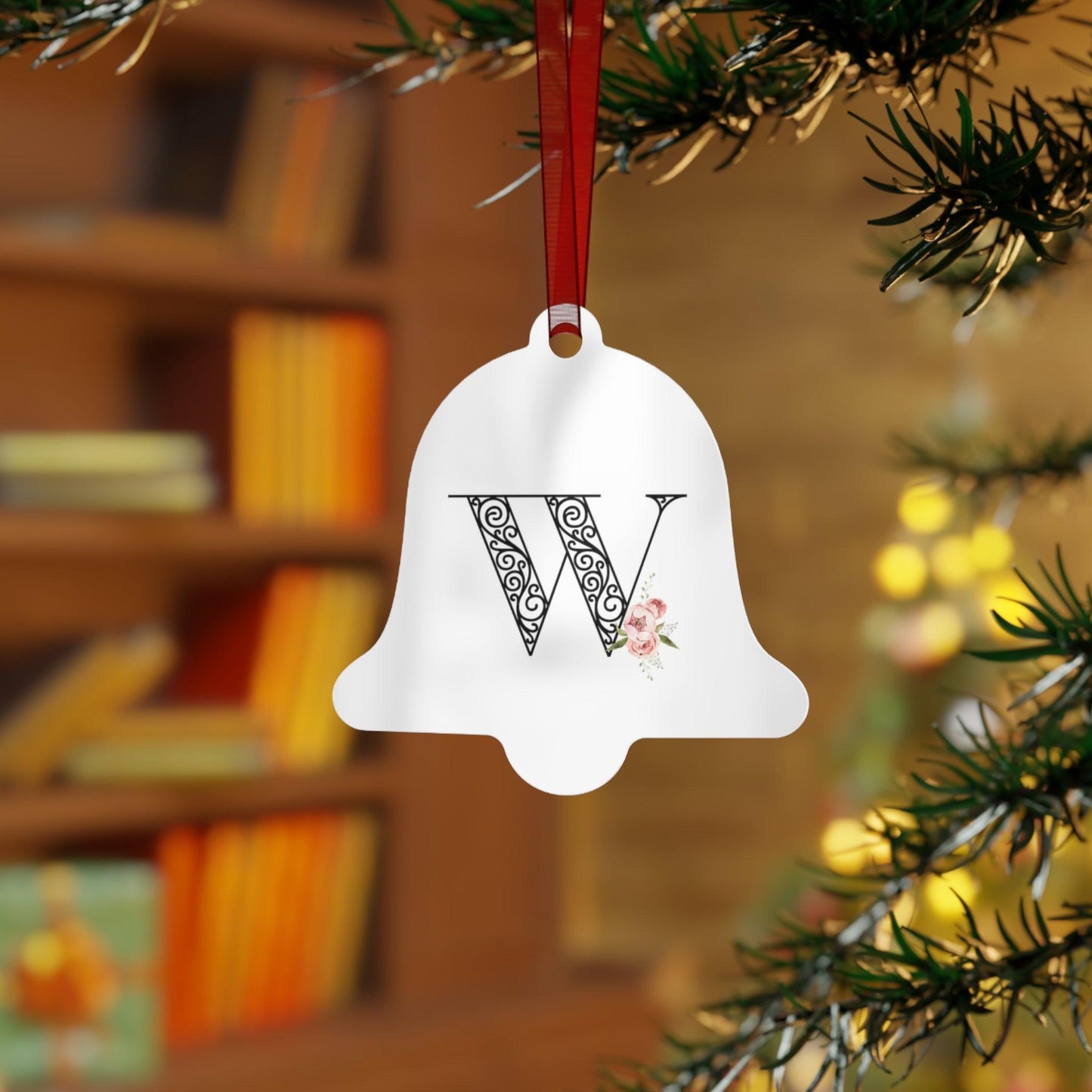 Floral Letters: Letter W - Metal Christmas Ornament - Whippie's