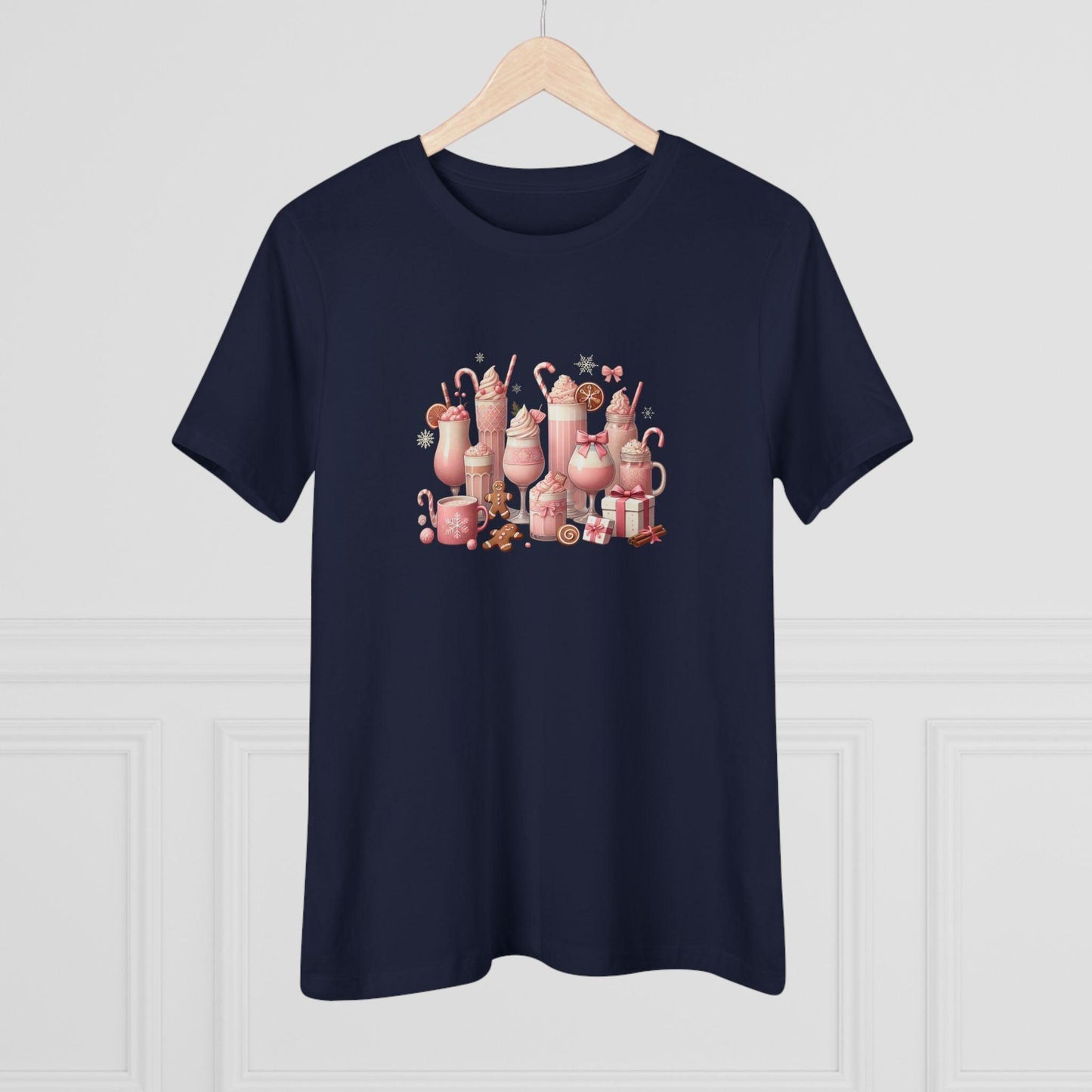 💖☕ Pretty in Pink Holiday Coffee ❄️🎀 - Women's Softstyle Tee - Whippie's