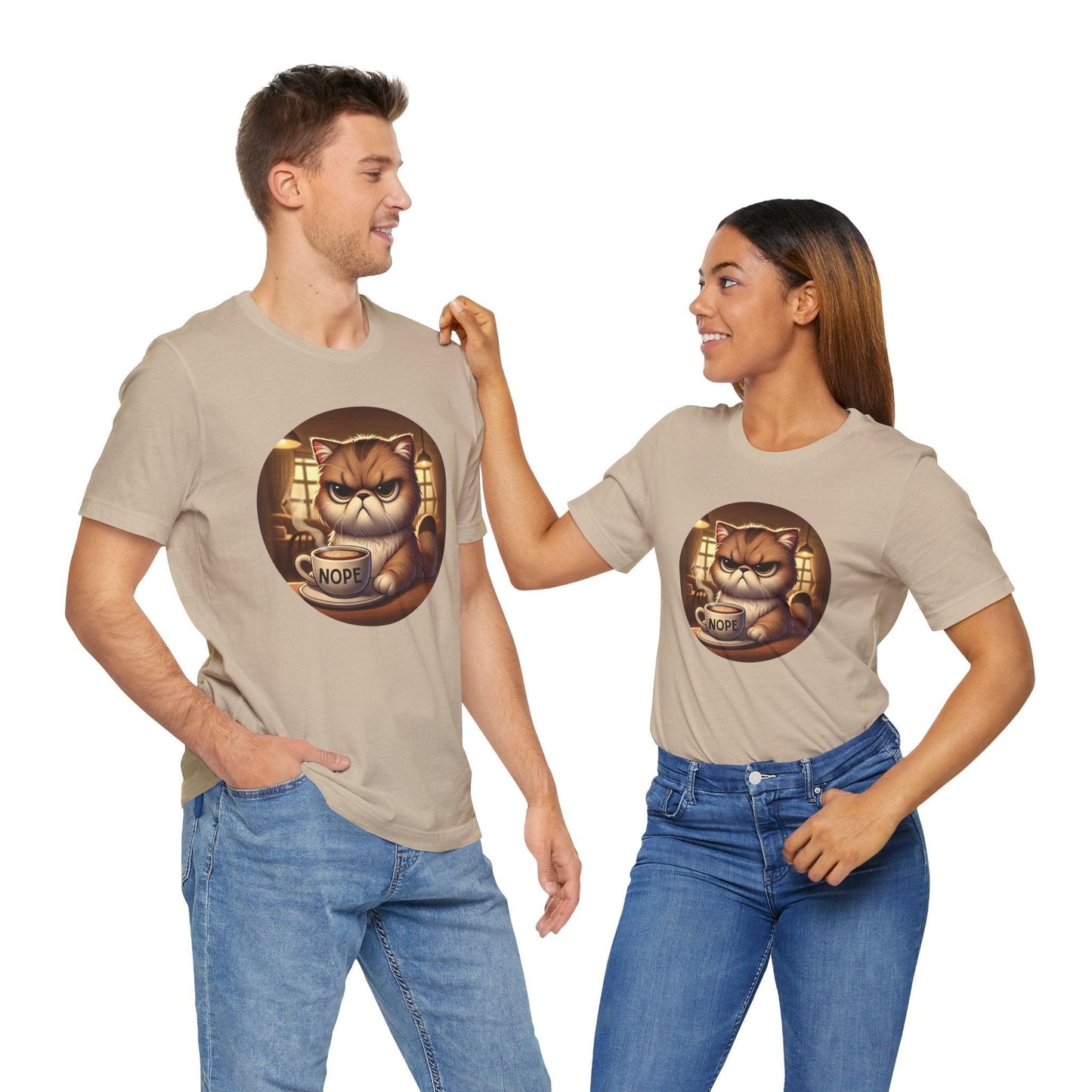 Grumpy Cat Cafe - Unisex Jersey Tee - 🐱☕ Nope, Not Today! ☕🐱 - Whippie's
