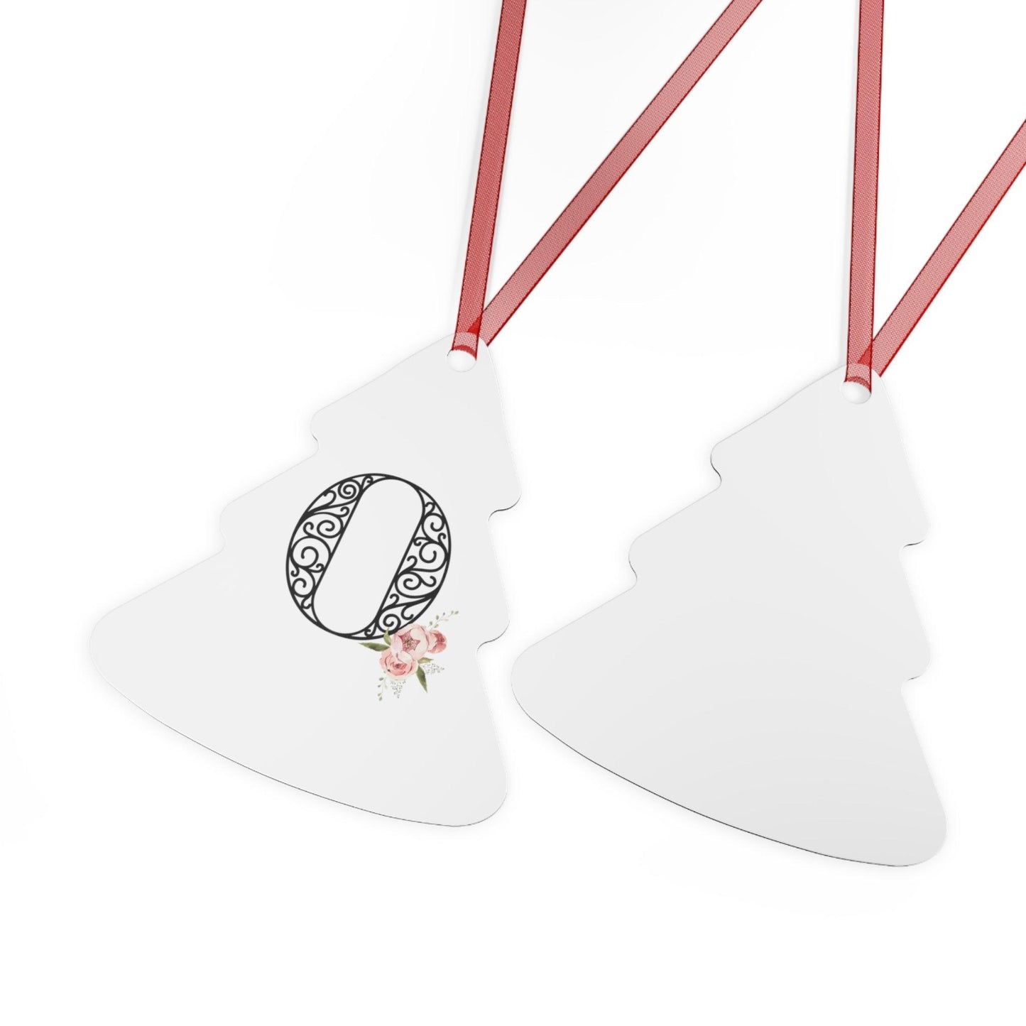 Floral Letters: Letter O - Metal Christmas Ornament - Whippie's
