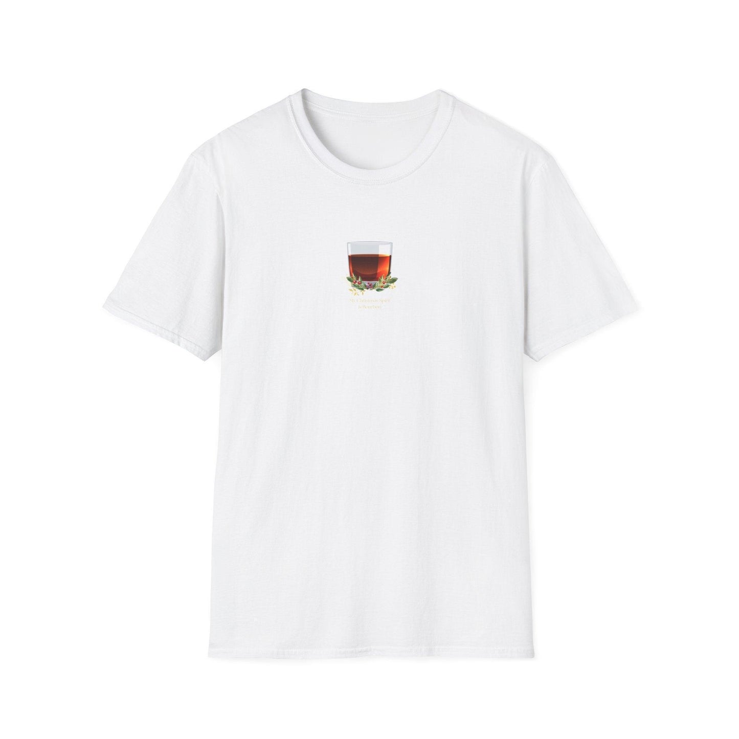 My Christmas Spirit is Bourbon 🥃🎄 - Unisex Softstyle T-shirt - Whippie's
