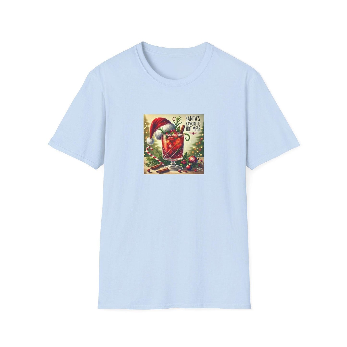 Santa's Favorite Hot Mess 🎅🎄🍹 - Unisex Softstyle T-shirt - Whippie's