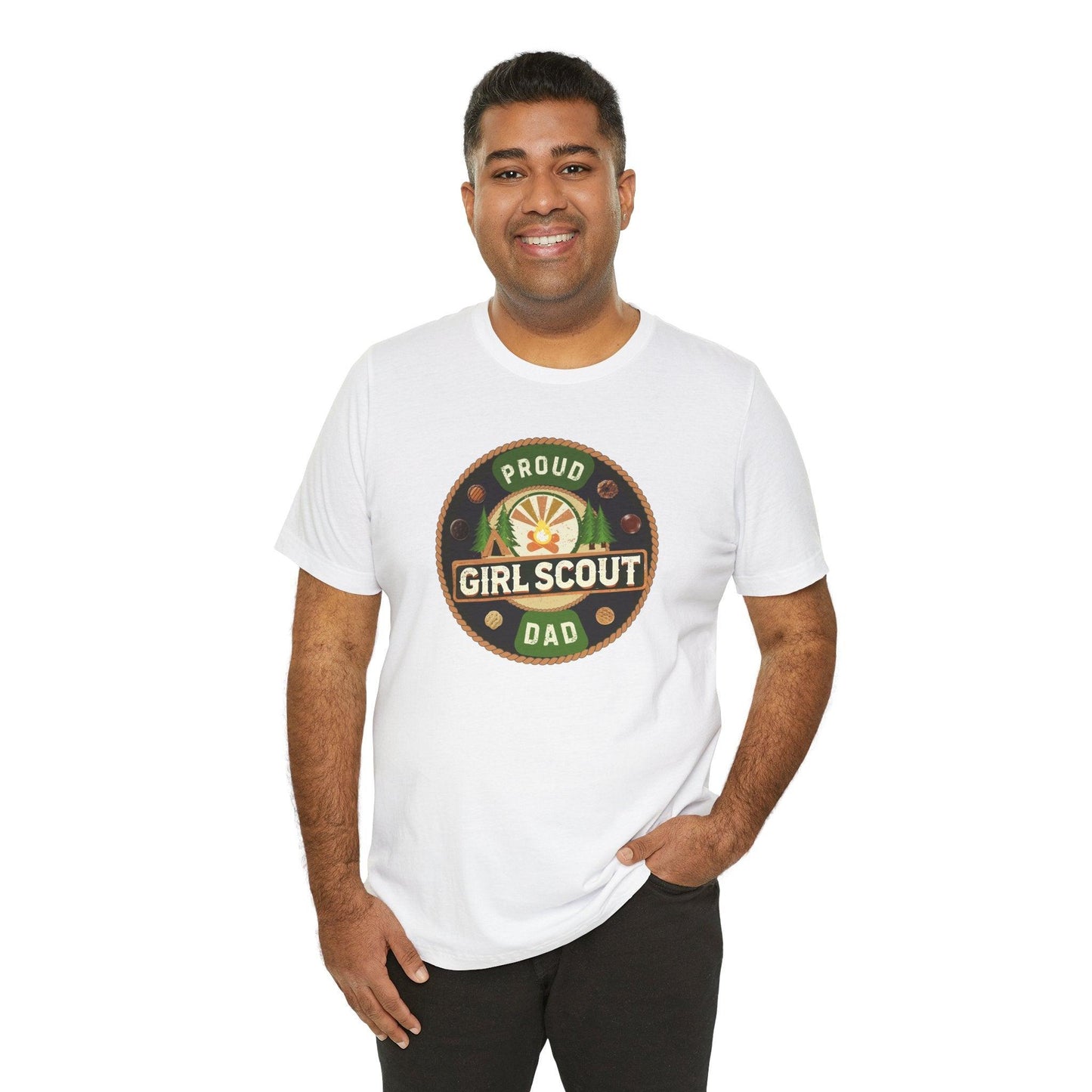 Proud Girl Scout Dad - Unisex Jersey Tee - Adventure Awaits! - Whippie's