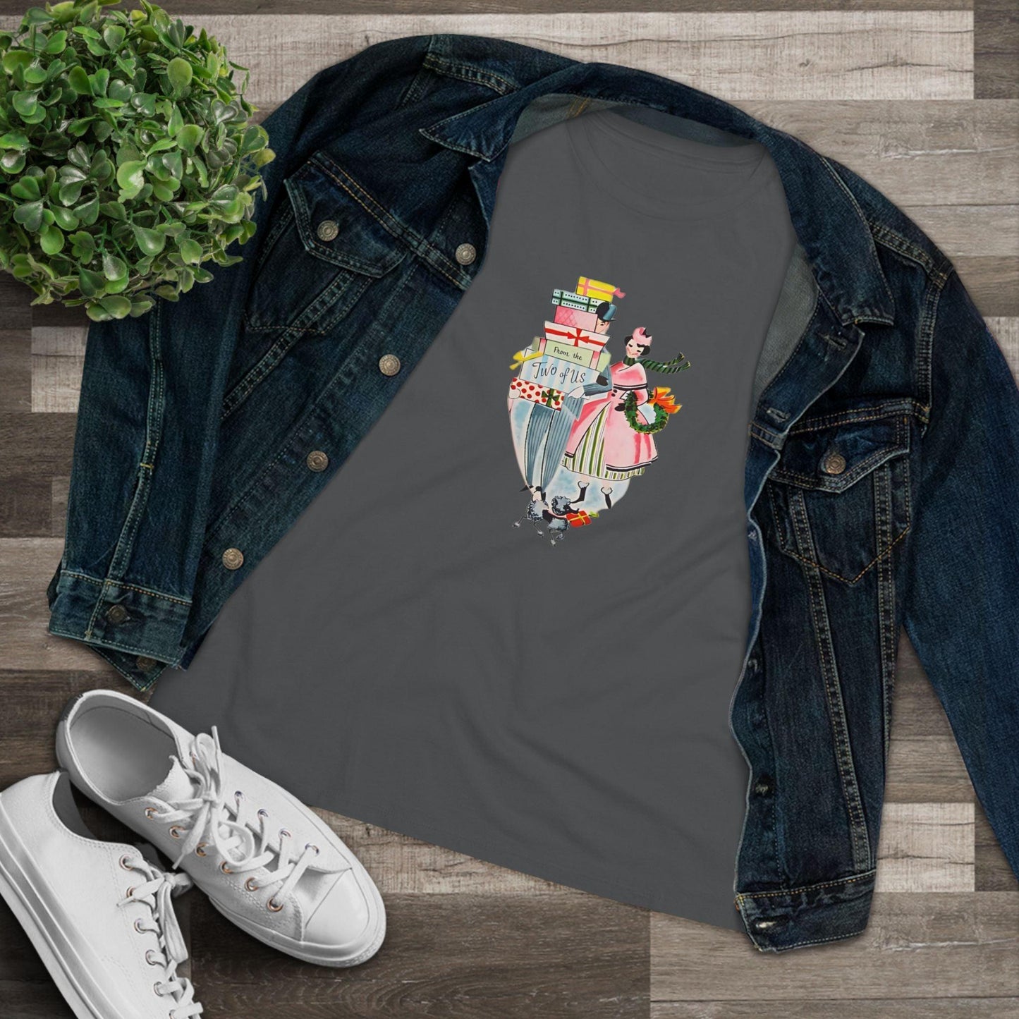 🎁 From the Two of Us! 🎄 Women's Tee ✨ Spread vintage holiday cheer! - Whippie's