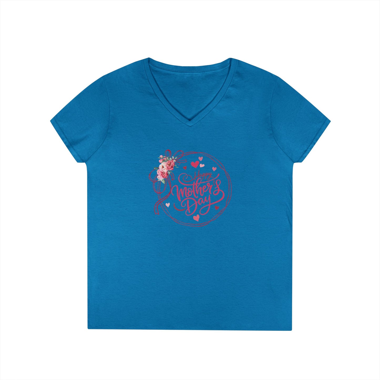 Happy Mother's Day Peonies V-Neck T-Shirt - Whippie's