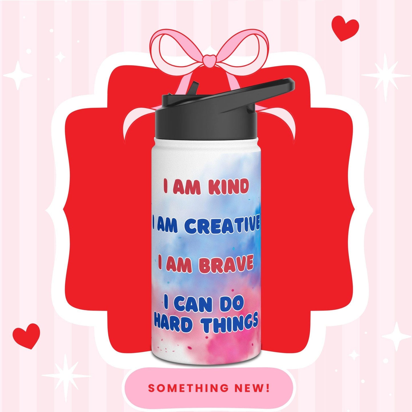 I Can Do Hard Things Stainless Steel Water Bottle - Personalizable - Whippie's