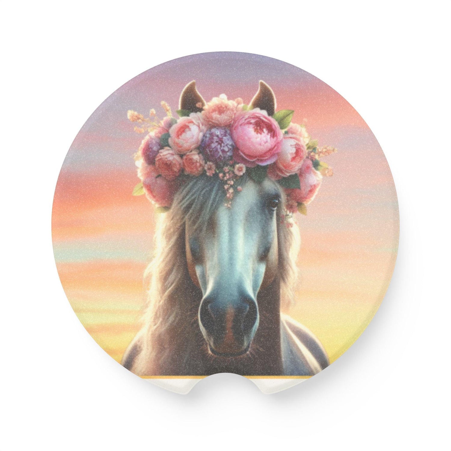 Horse Dreams Soapstone Car Coasters - Absorb Spills with Equestrian Style! 🐴✨ - Whippie's