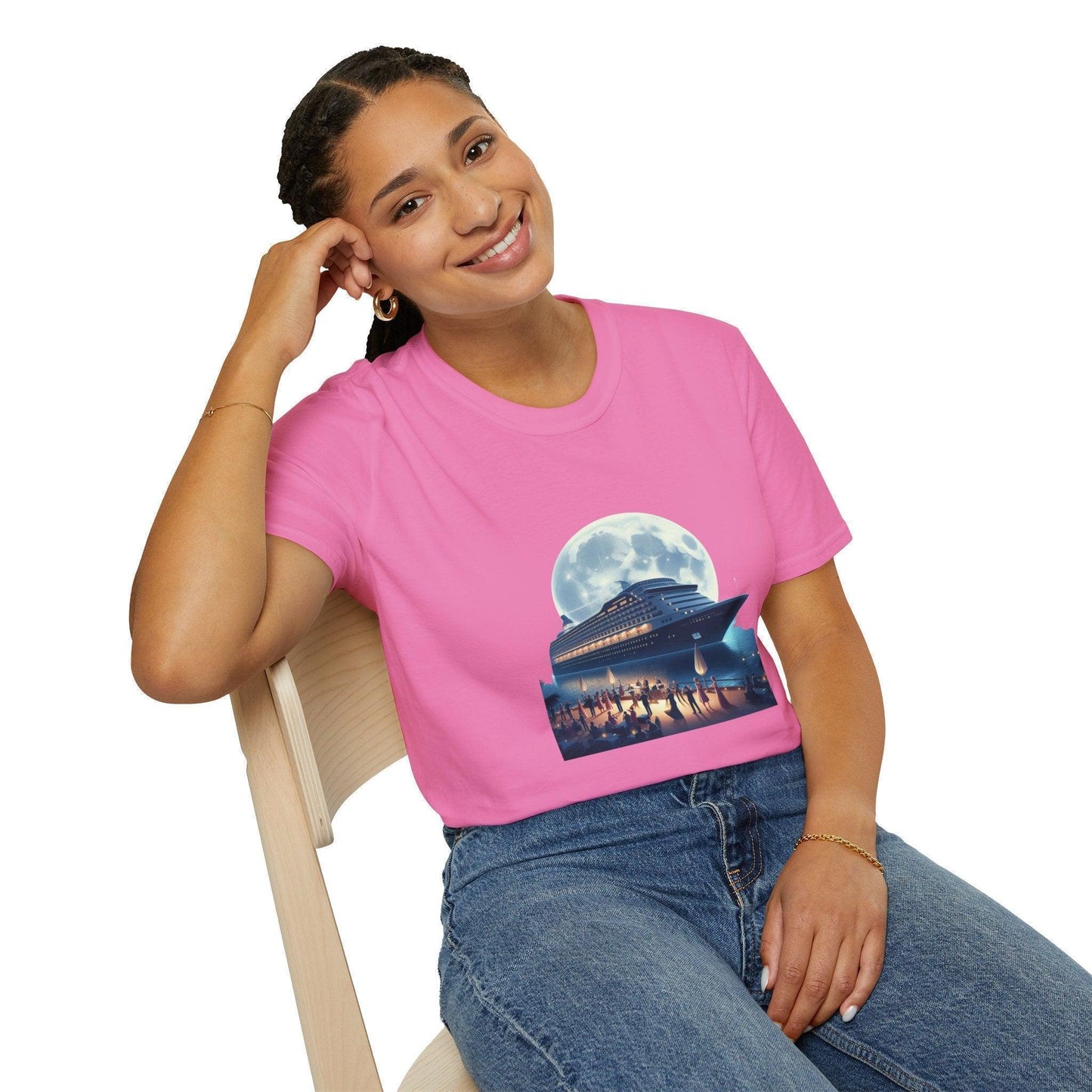 Moonlight Cruise Party 🛳️ Unisex T-Shirt - Dance the Night Away! 🌕 - Whippie's
