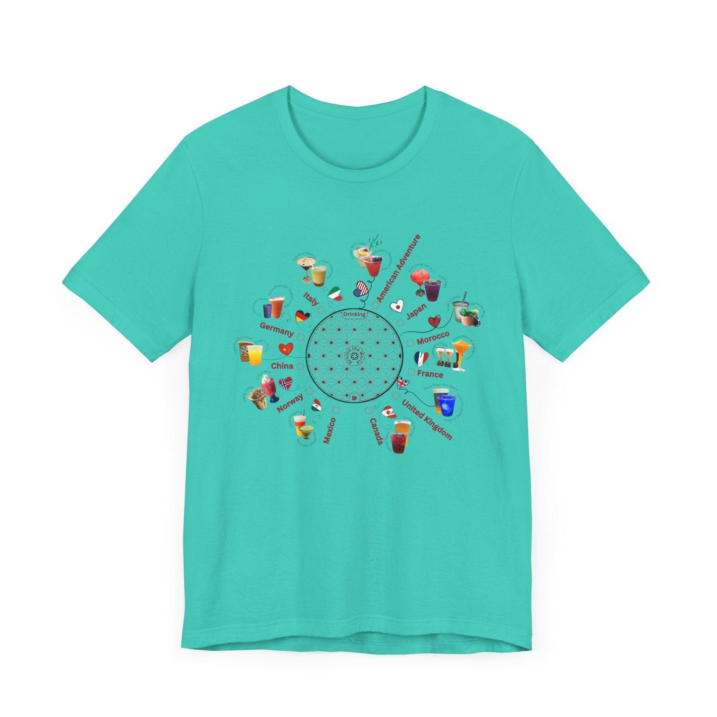 Drinking Around the World Check-Off Unisex Tee - Whippie's