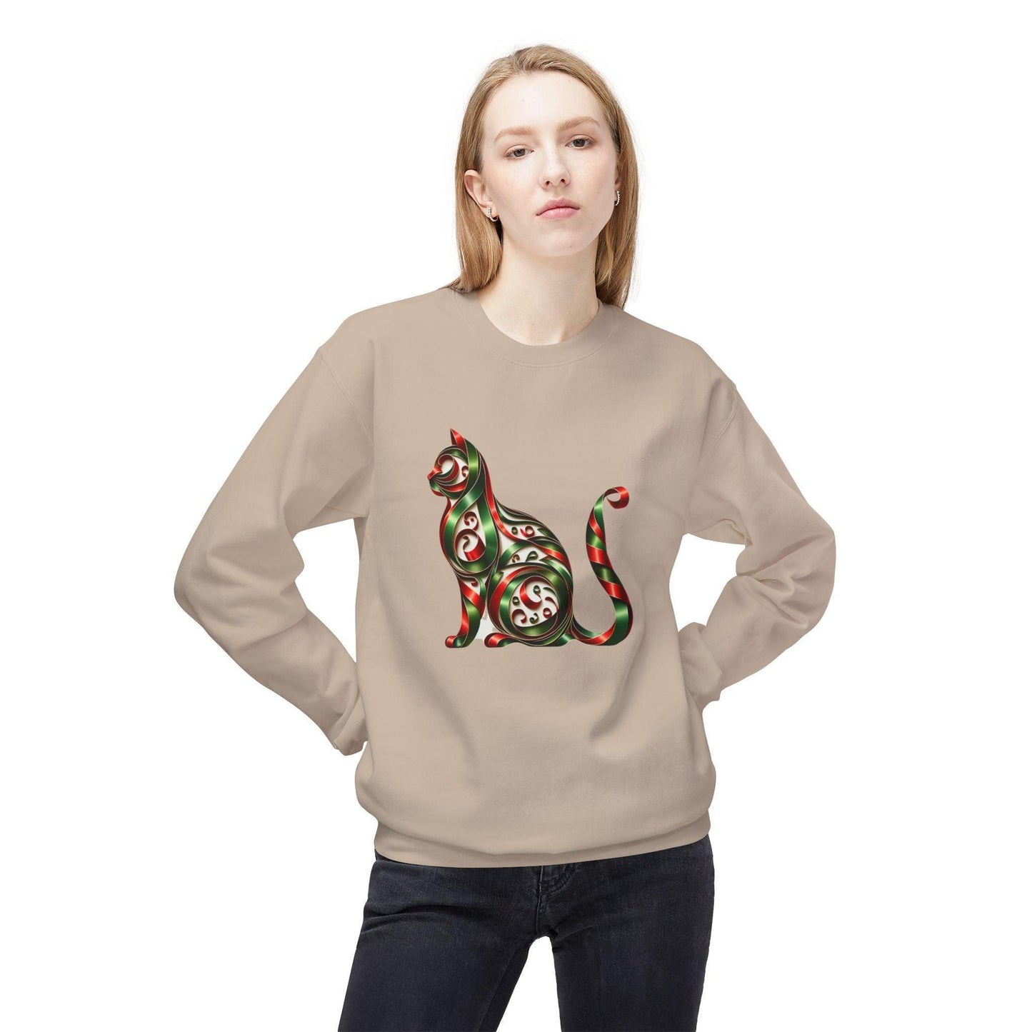 🐱 Merry Meowmas! 🎄 Unisex Fleece Sweatshirt 🎁 - Whippie's