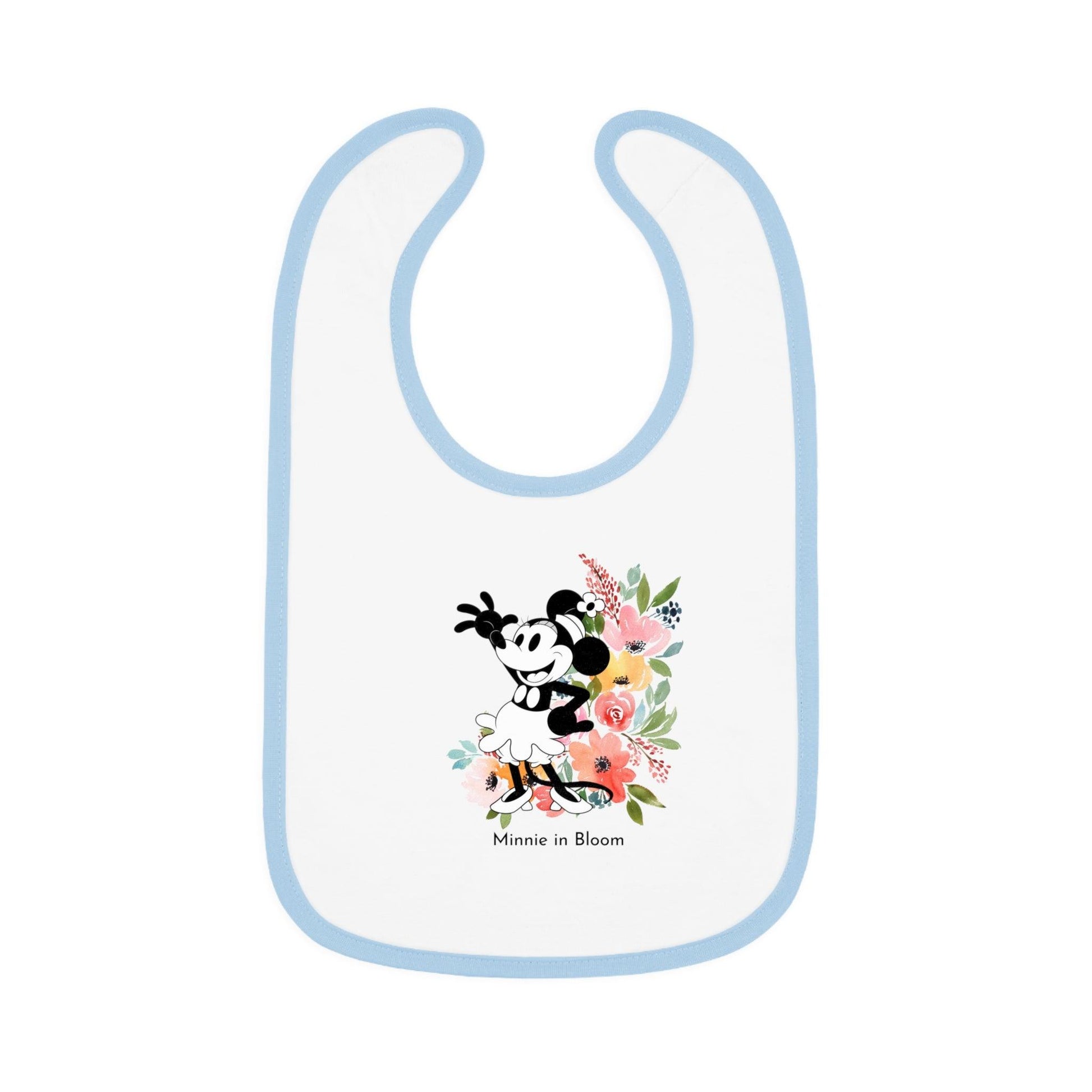 Minnie in Bloom - Mealtime Beauty! 🚢✨ Baby Contrast Trim Jersey Bib - Whippie's