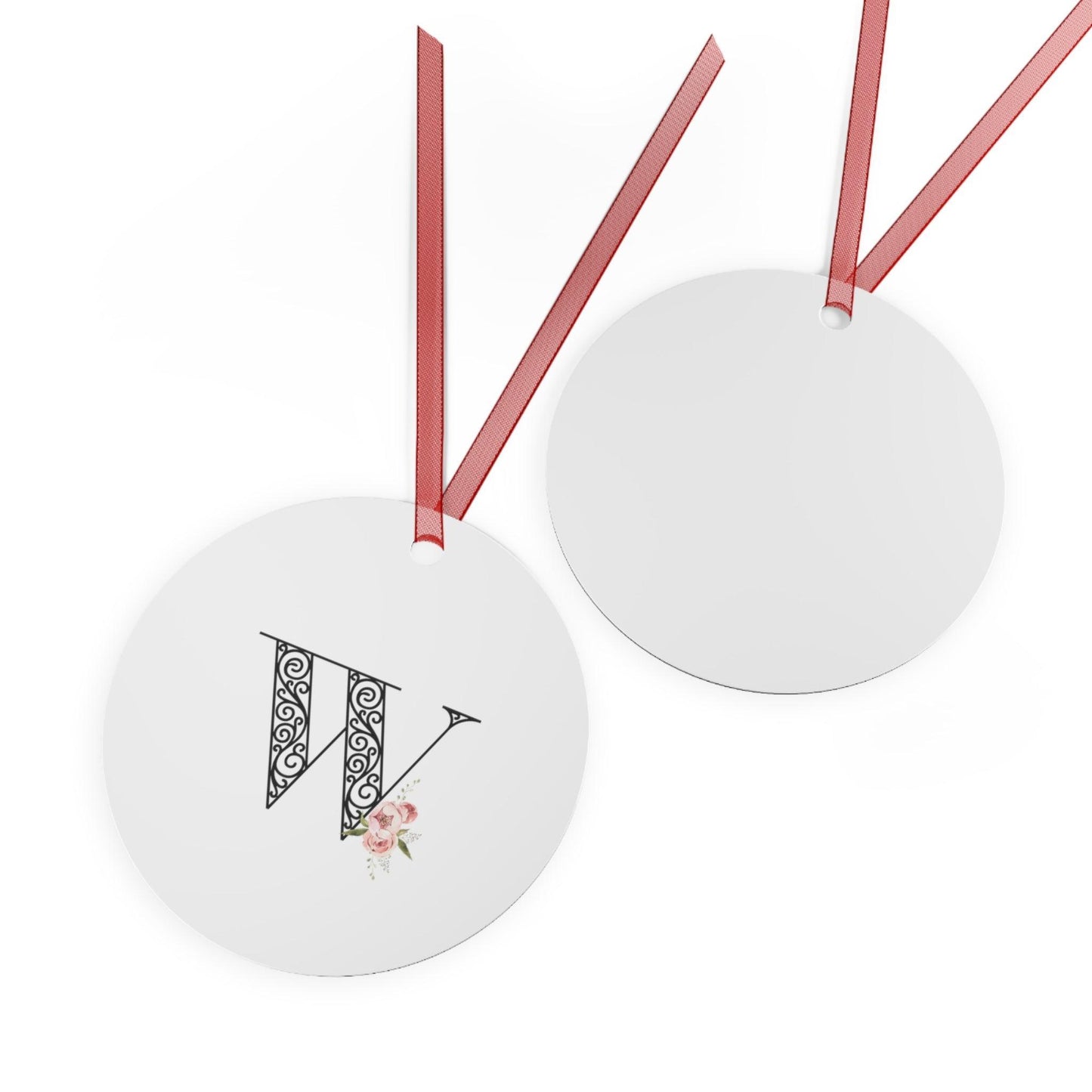 Floral Letters: Letter W - Metal Christmas Ornament - Whippie's
