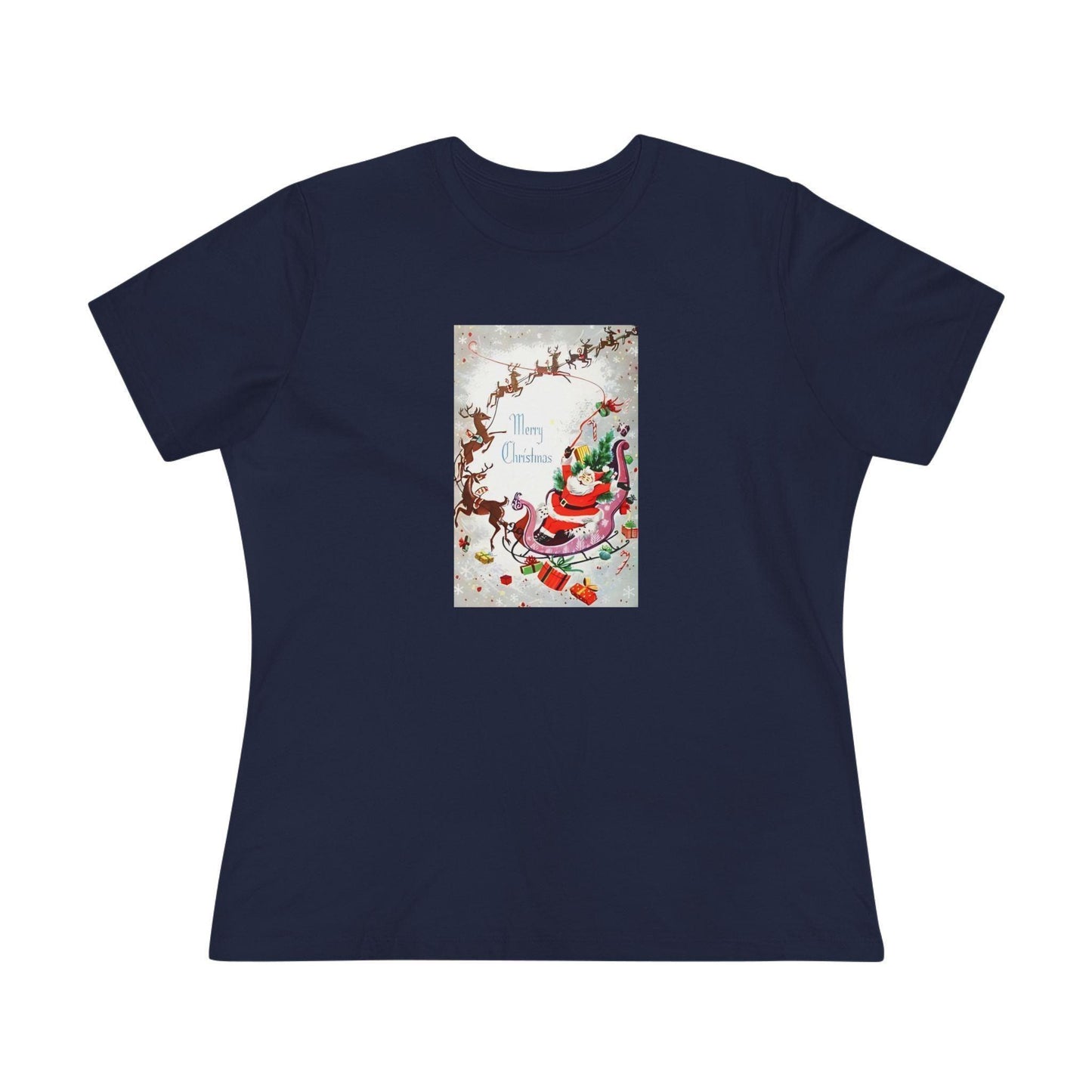 Merry Christmas - Santa and His Sleigh - Women's Tee - Whippie's