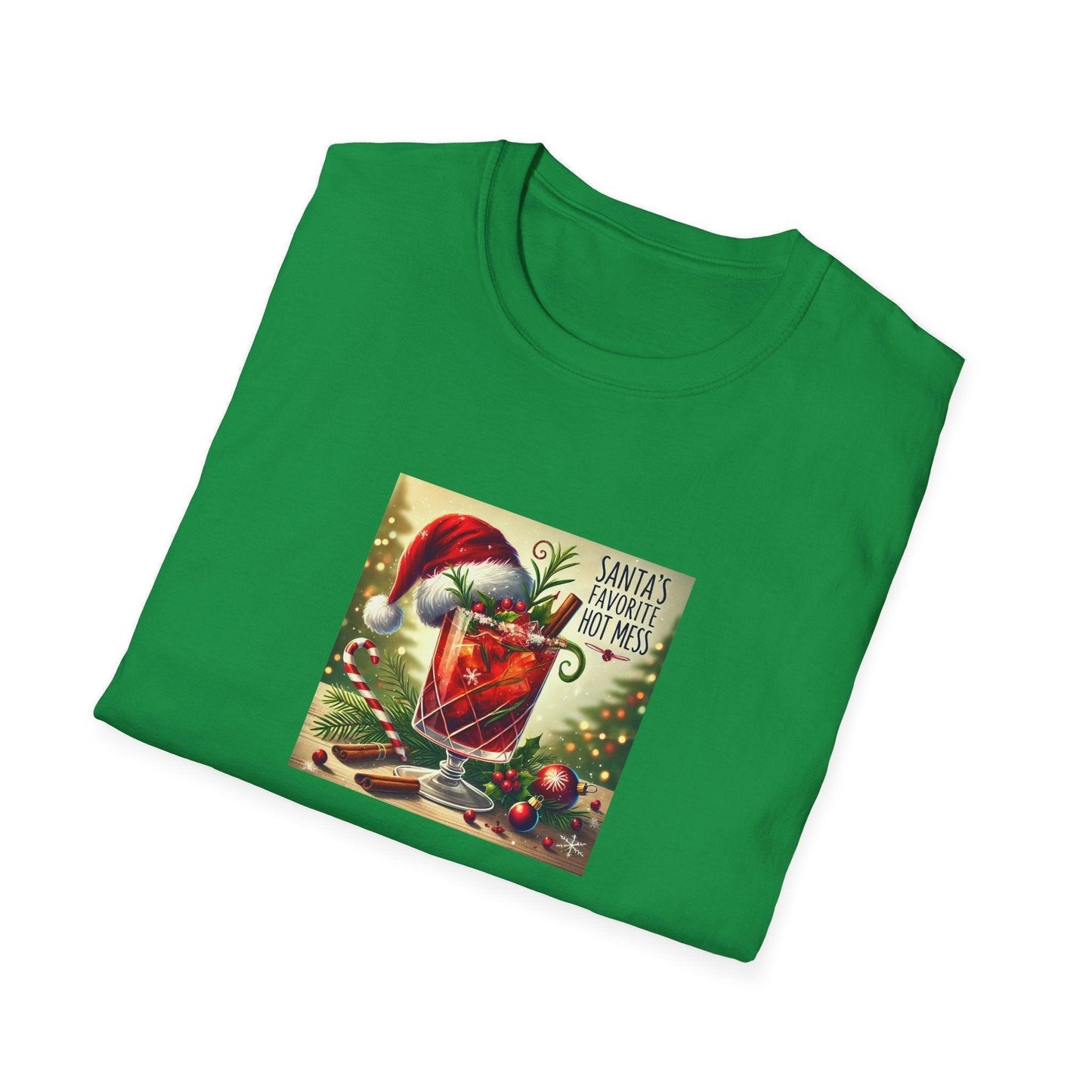 Santa's Favorite Hot Mess 🎅🎄🍹 - Unisex Softstyle T-shirt - Whippie's