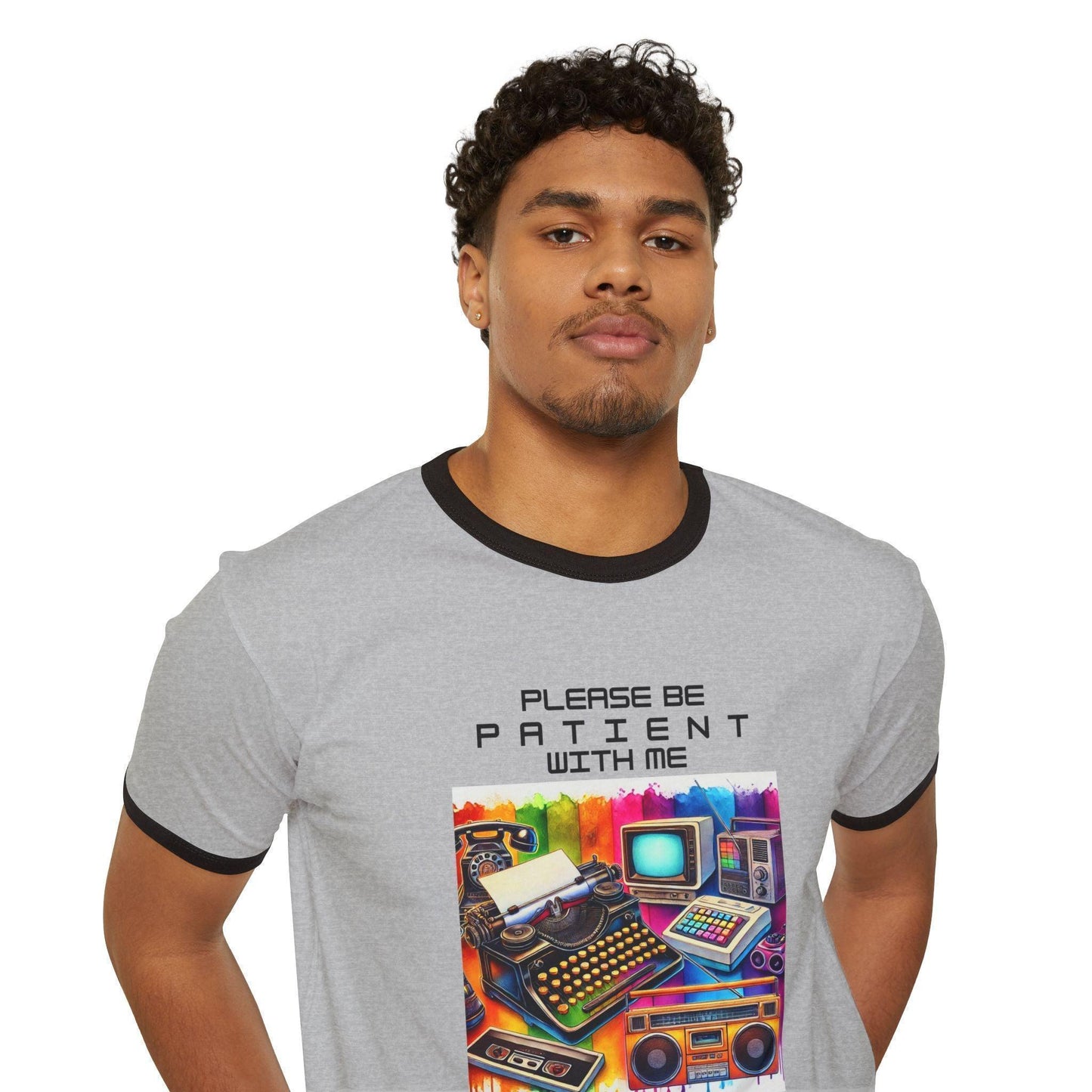 Please Be Patient, I'm from the 1900s 🕰️ - Unisex Cotton Ringer T-Shirt 🕰️ - Whippie's