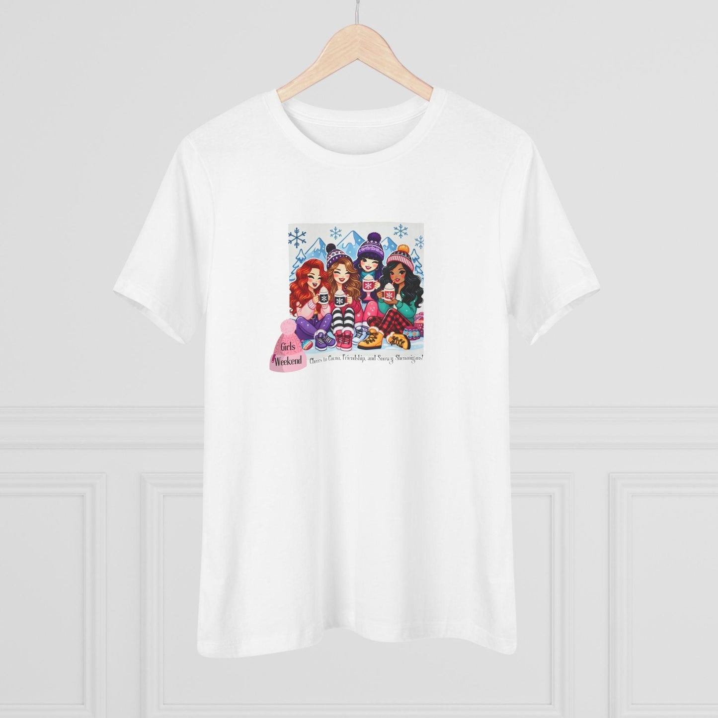 Girls Weekend Cheers to Cocoa, Friendship, and Snowy Shenanigans! - Women's Softstyle Tee - Whippie's
