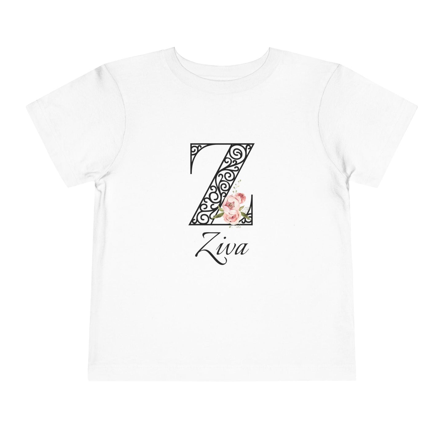 Floral Letter: Letter Z - Peony Toddler Tee - Personalizable - Whippie's