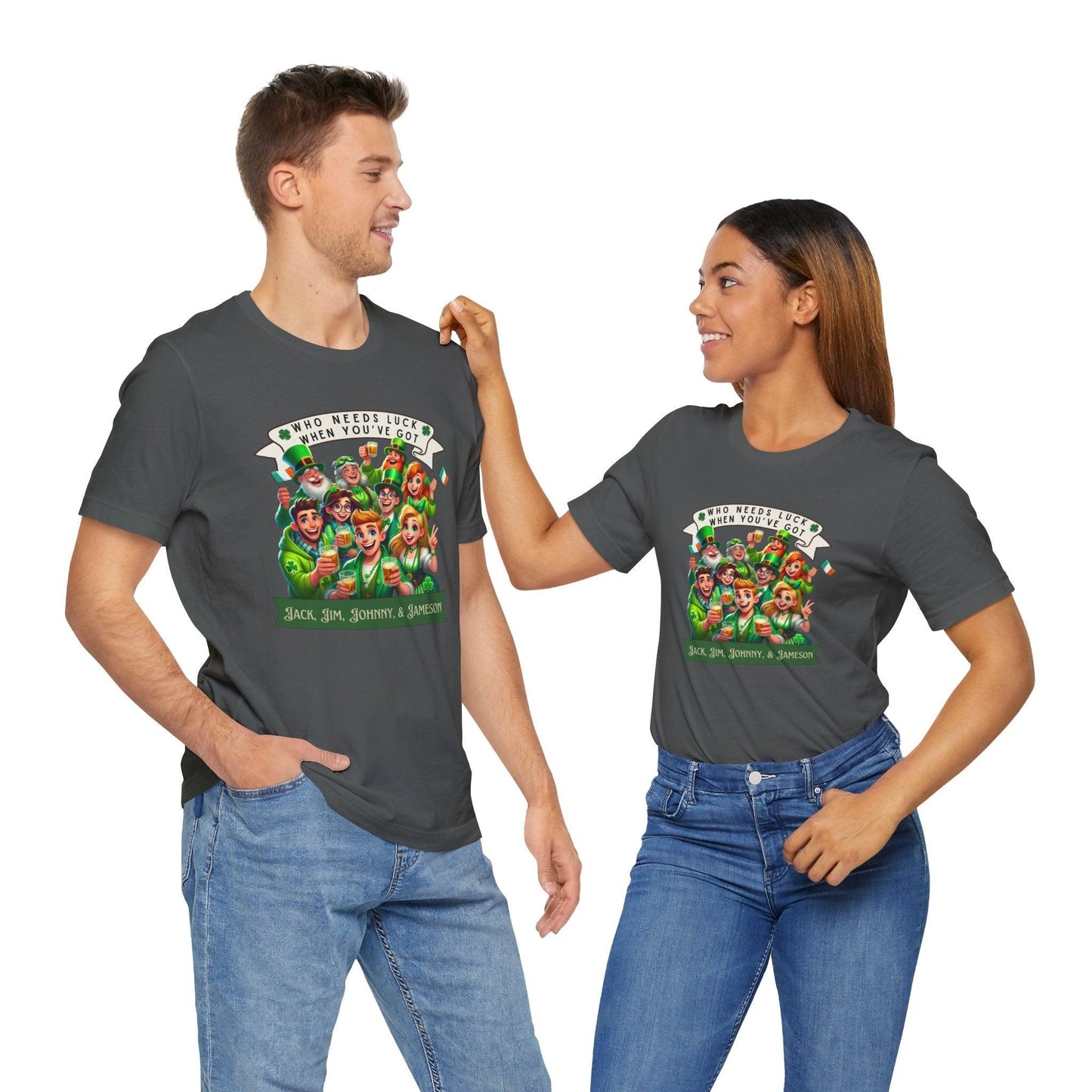 Whiskey Lovers St. Patrick's Day - Unisex Jersey Tee - Who Needs Luck? 🥃🍀 - Whippie's