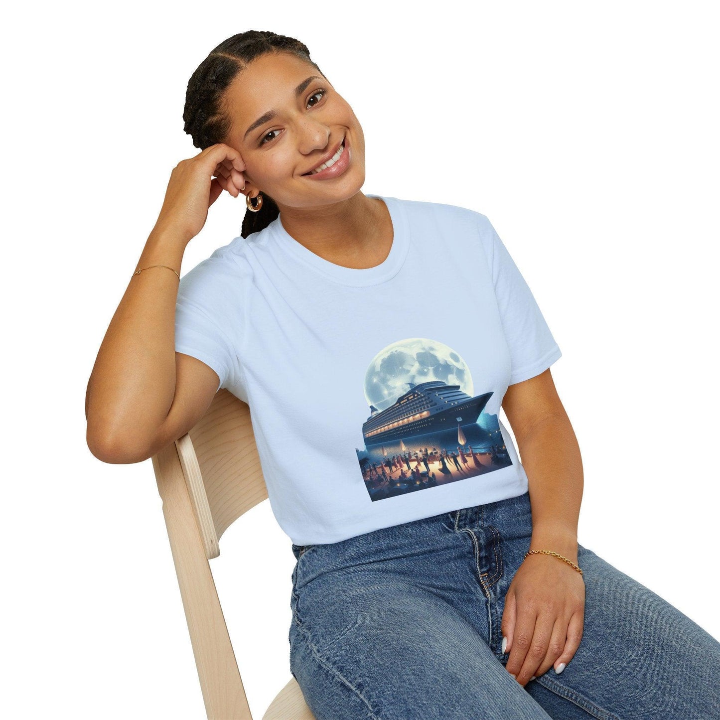 Moonlight Cruise Party 🛳️ Unisex T-Shirt - Dance the Night Away! 🌕 - Whippie's