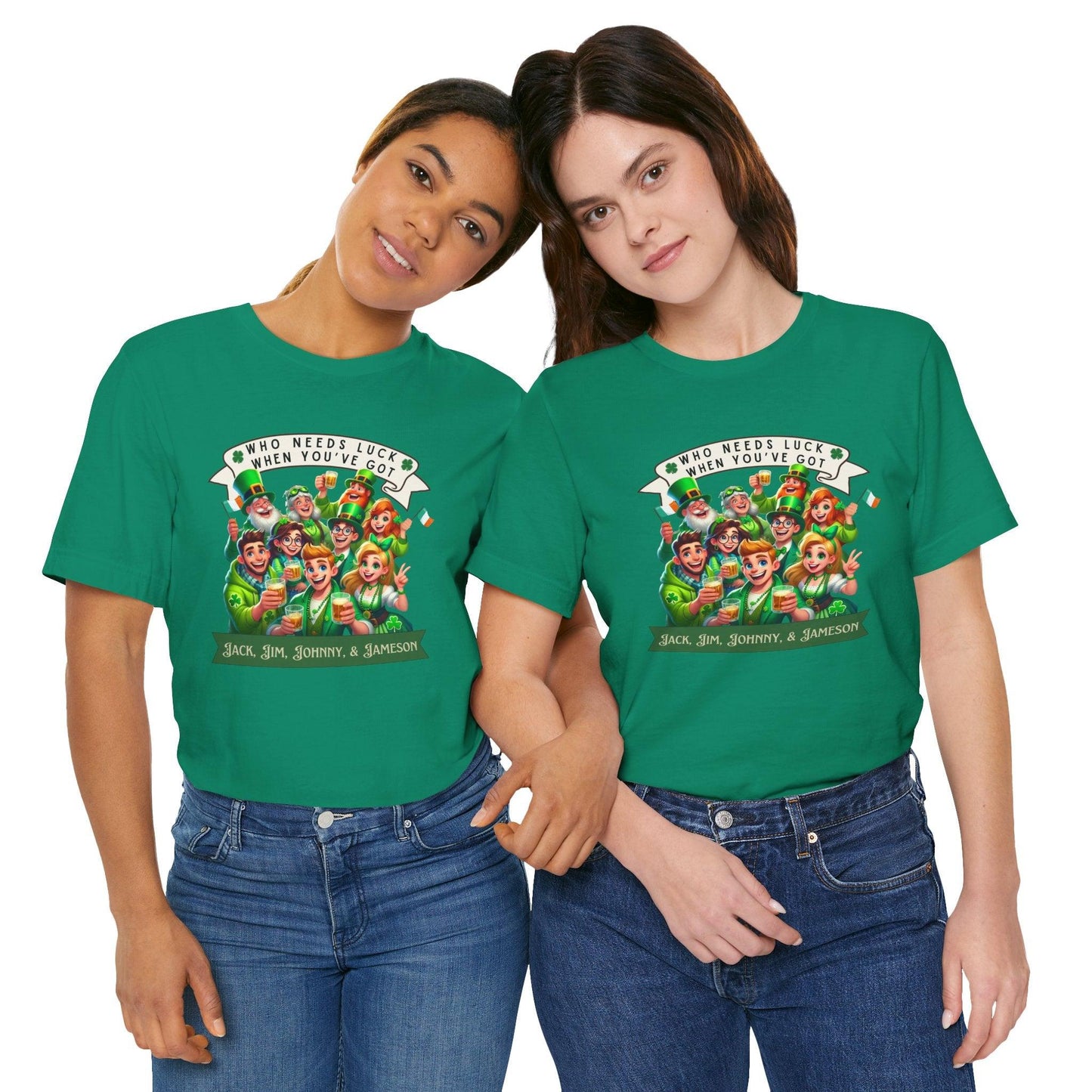 Whiskey Lovers St. Patrick's Day - Unisex Jersey Tee - Who Needs Luck? 🥃🍀 - Whippie's