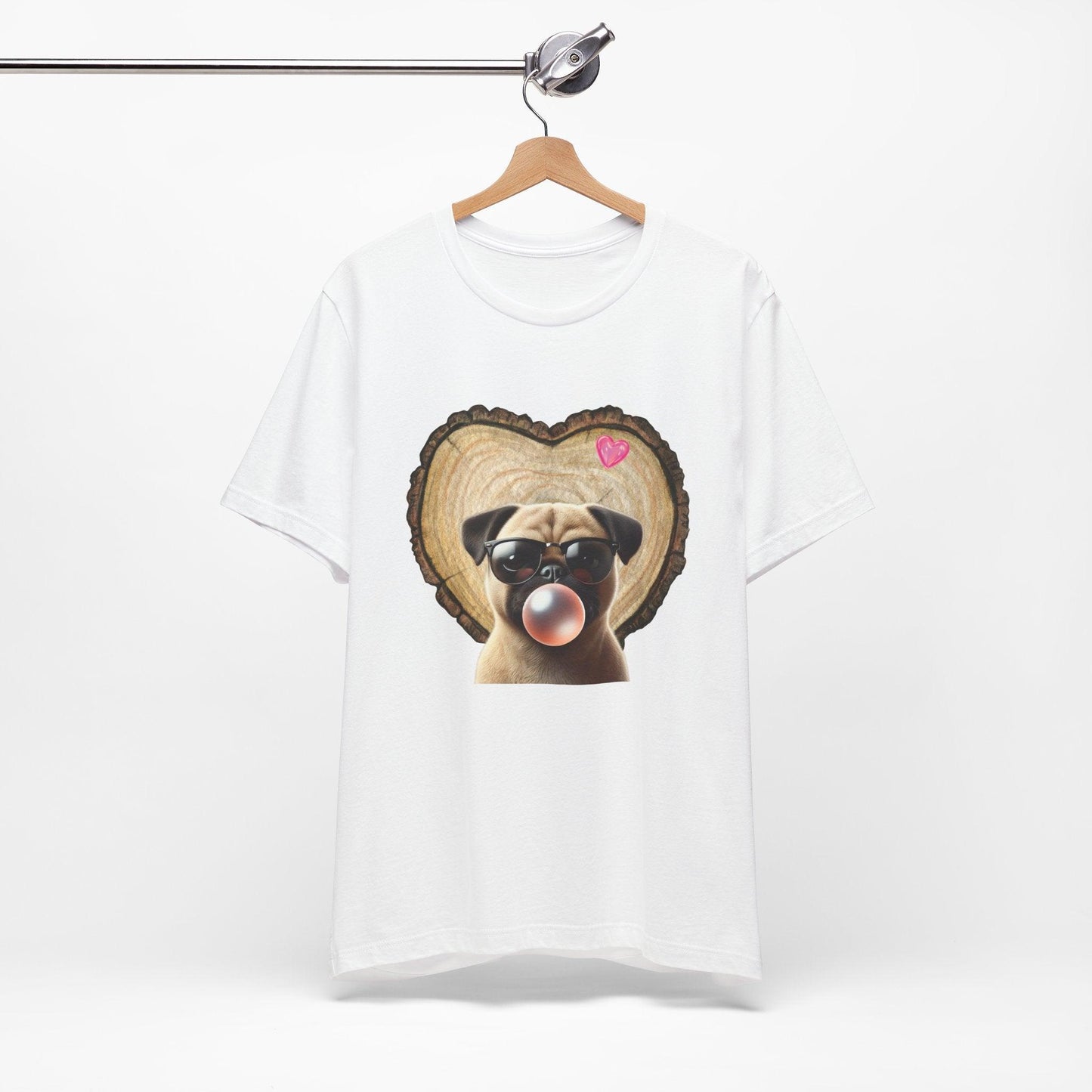 Pug Love - Unisex Jersey Tee - 🐶💕 Spread the Love with a Bubbly Pug! 💕🐶 - Whippie's