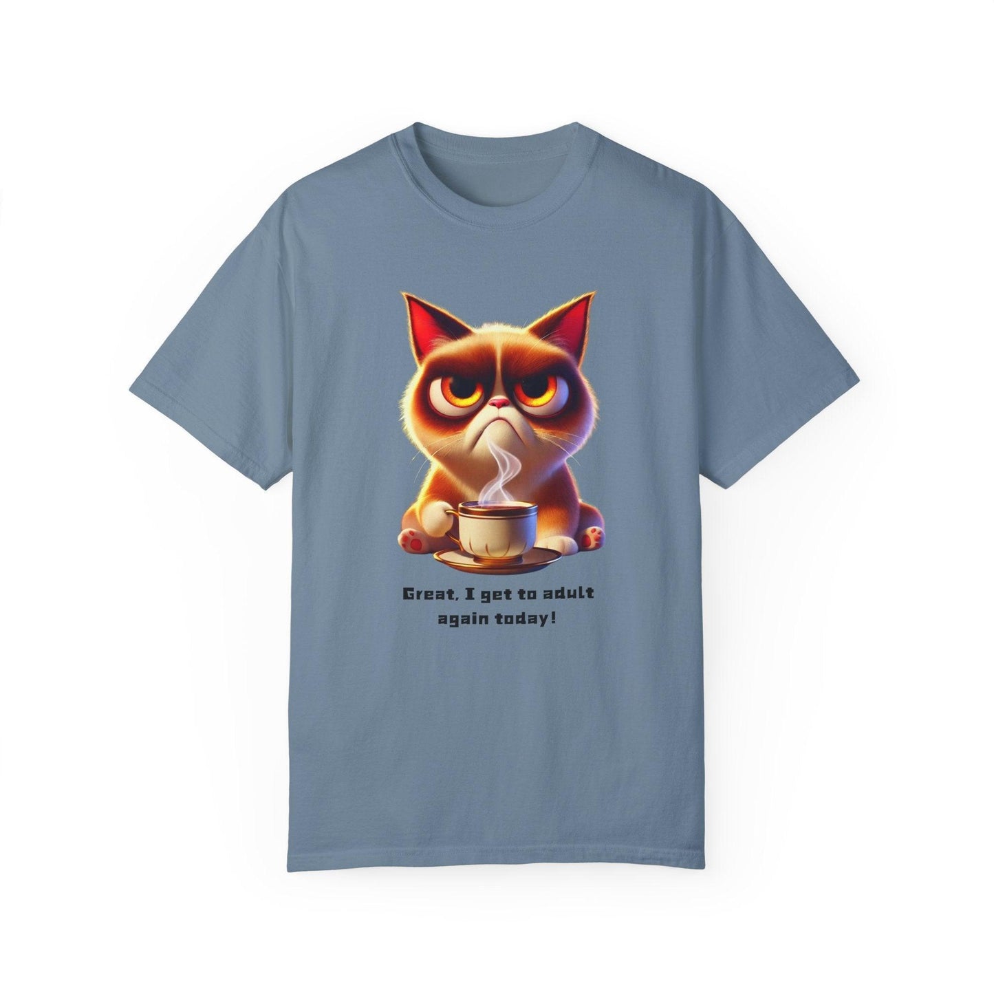 Adulting Again 😾☕ Unisex Garment-Dyed Tee 😹 - Whippie's