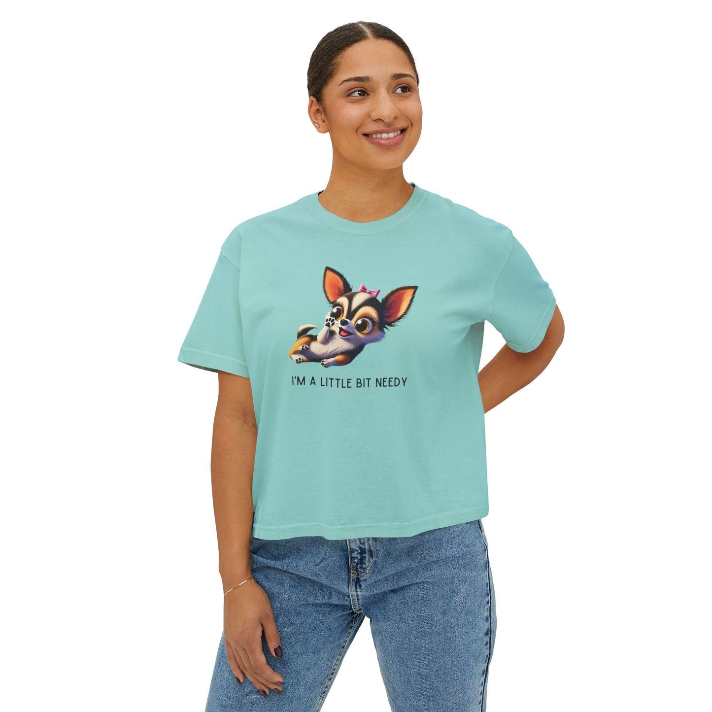 I'm a Bit Needy - Embrace Your Inner Drama Queen ๐ถ Women's Boxy Crop Tee - Whippie's