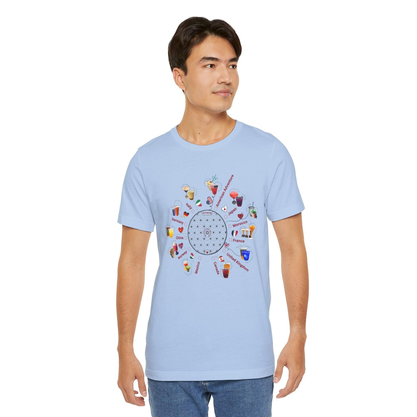 Drinking Around the World Check-Off Unisex Tee - Whippie's