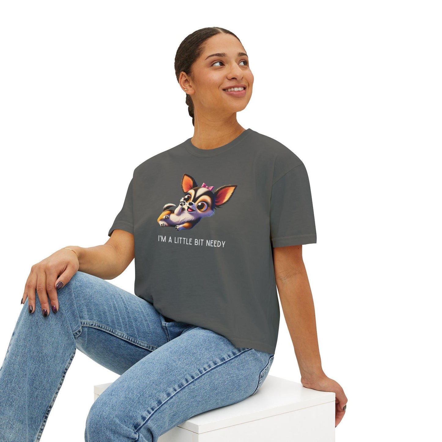 I'm a Bit Needy - Embrace Your Inner Drama Queen ๐ถ Women's Boxy Crop Tee - Whippie's