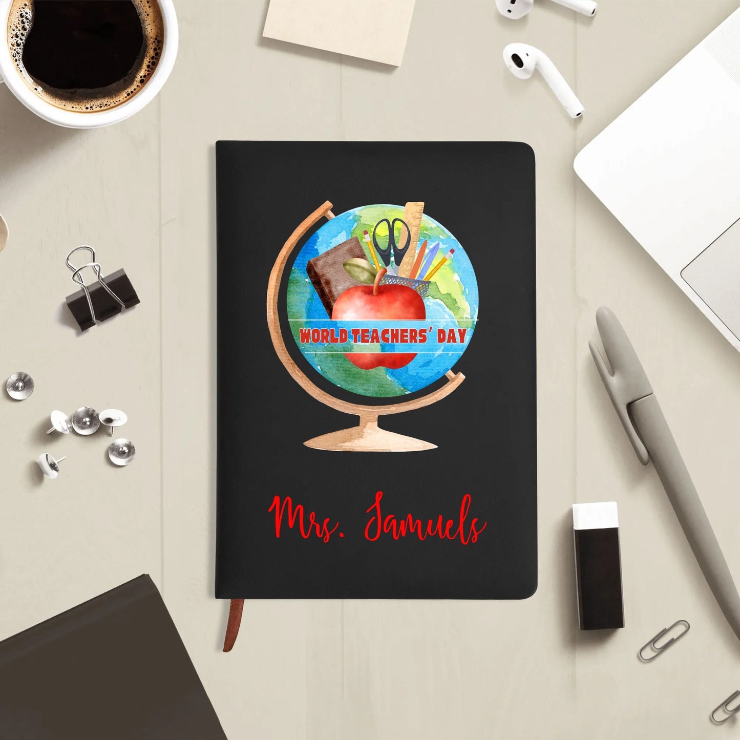 World Teachers Day PU Leather Notebook - Personalizable