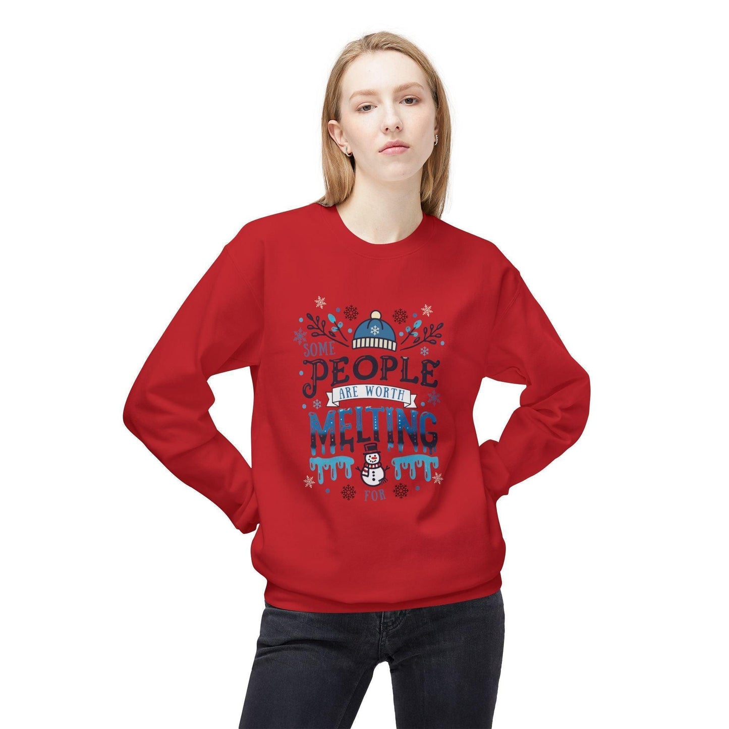 ☃️ Some People are Worth Melting For ❤️ Unisex Fleece Sweatshirt ✨ - Whippie's