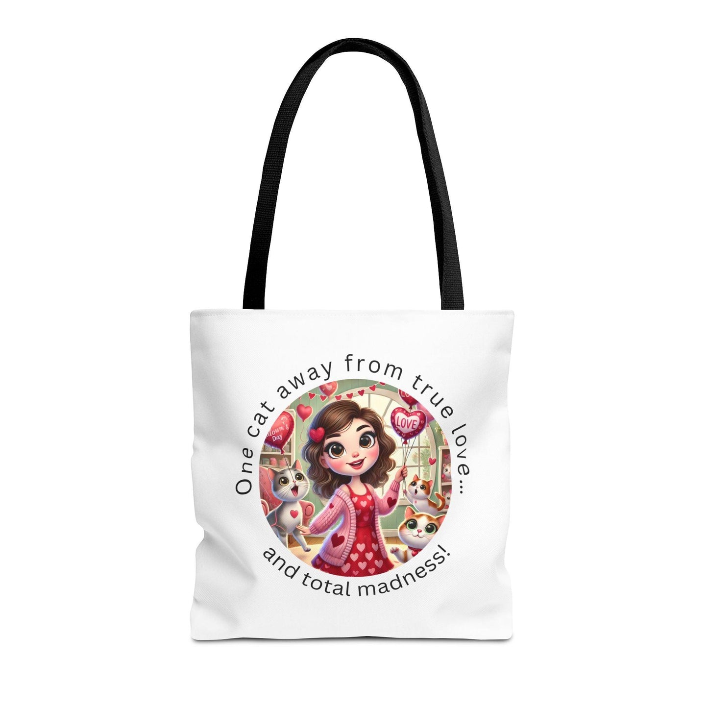😻 One Cat Away From True Love... Tote Bag ✨ Purr-fectly practical and oh-so-stylish! - Whippie's