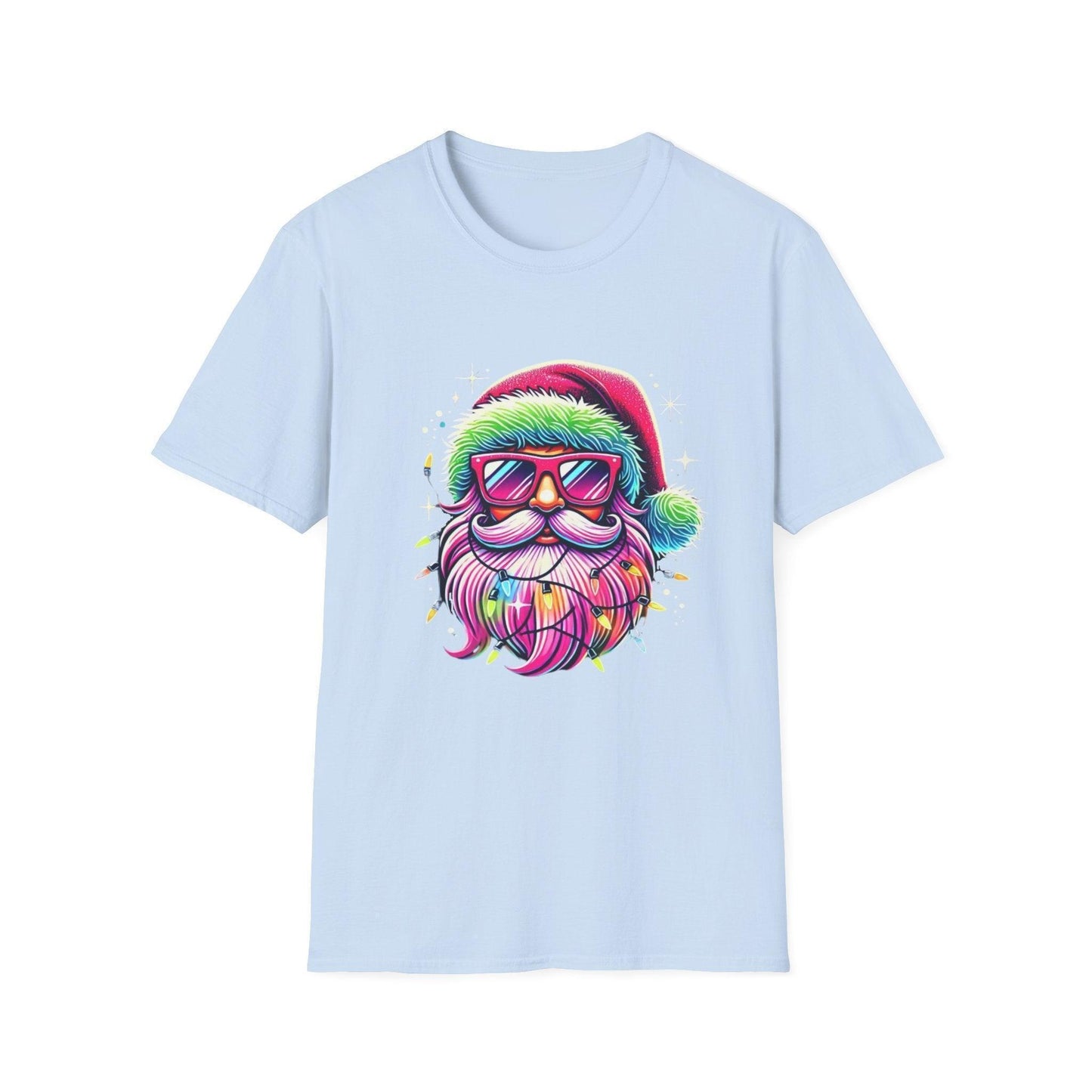 Shine Bright Like Santa! 🎅🎄🌈✨ - Unisex Softstyle T-shirt - Whippie's