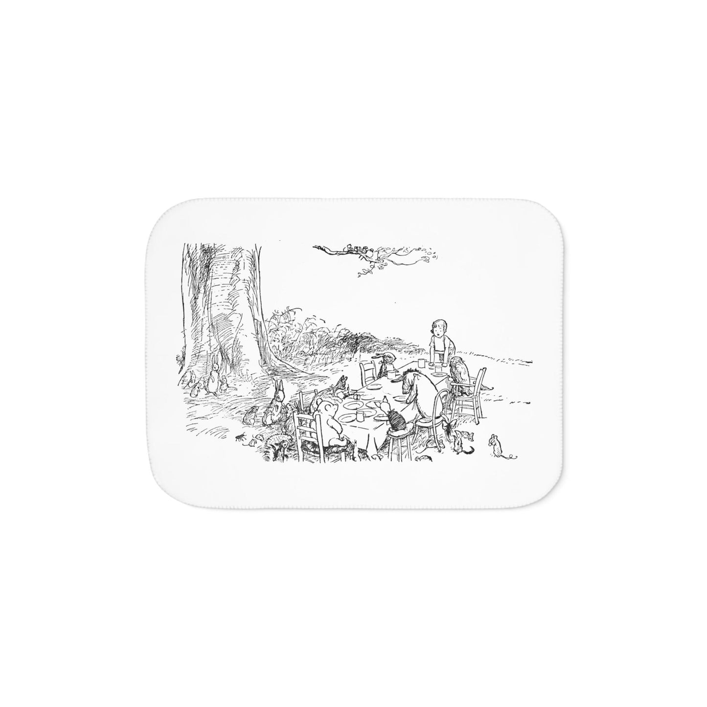Classic Pooh Tea Party Sherpa Blanket - Hunny-Sweet Dreams! 🍯✨ - Whippie's